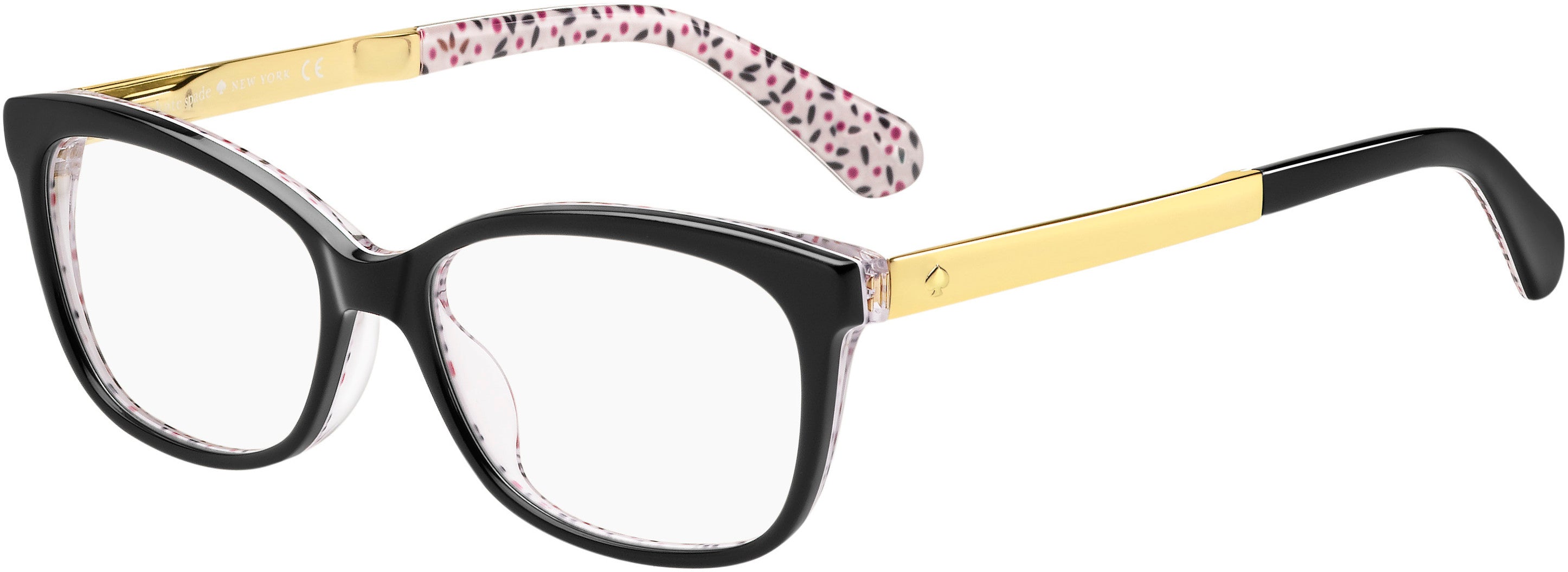 Kate Spade Jodiann Rectangular Eyeglasses 0UYY-0UYY  Black Pattern Red (00 Demo Lens)