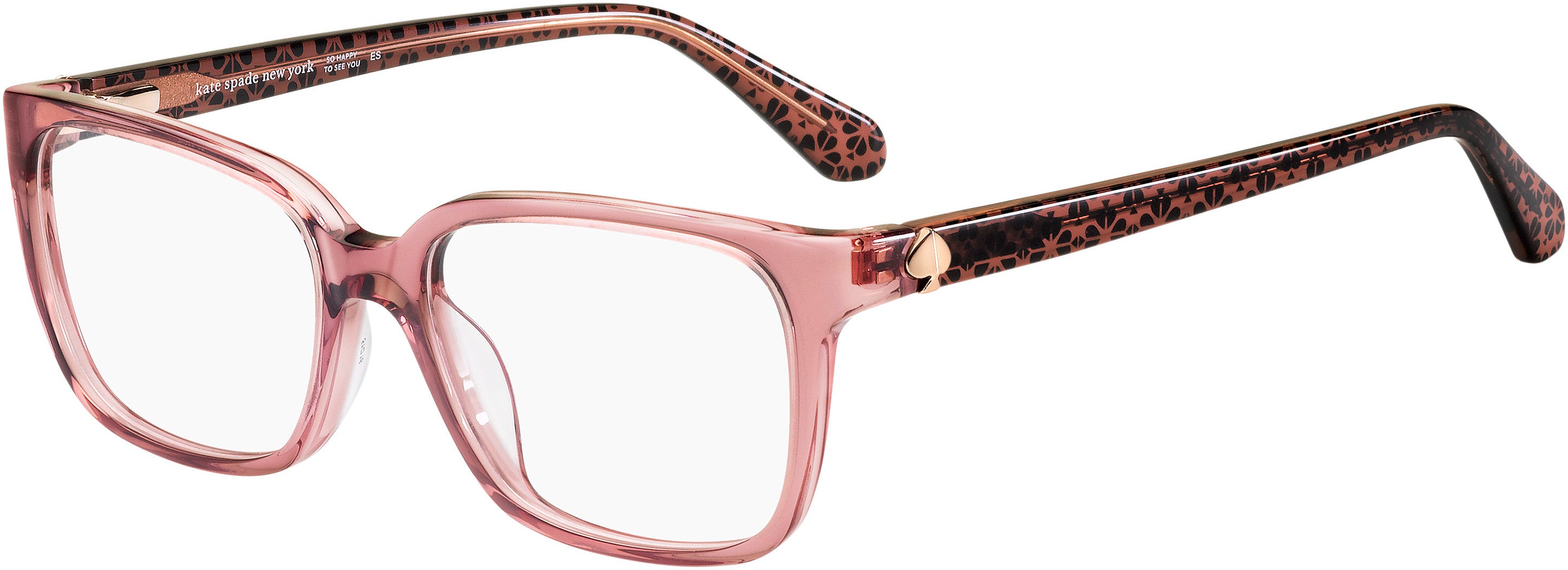 Kate Spade Jordana Rectangular Eyeglasses 035J-035J  Pink (00 Demo Lens)