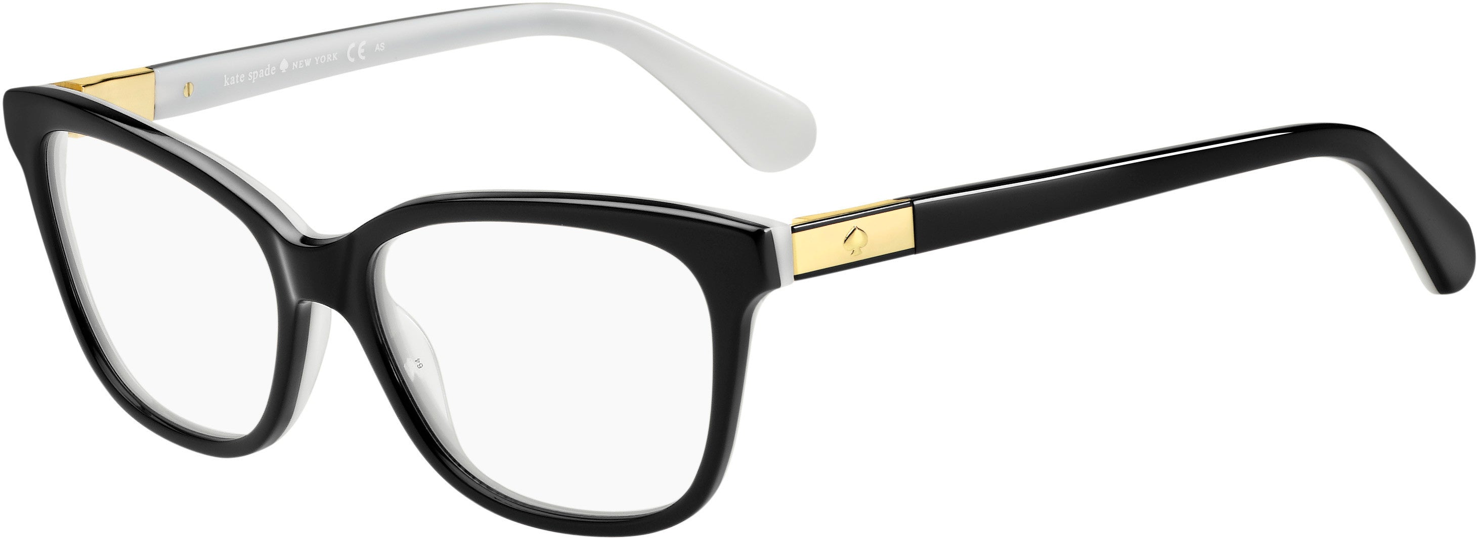 Kate Spade Jorja Rectangular Eyeglasses 09HT-09HT  Black Ivory (00 Demo Lens)