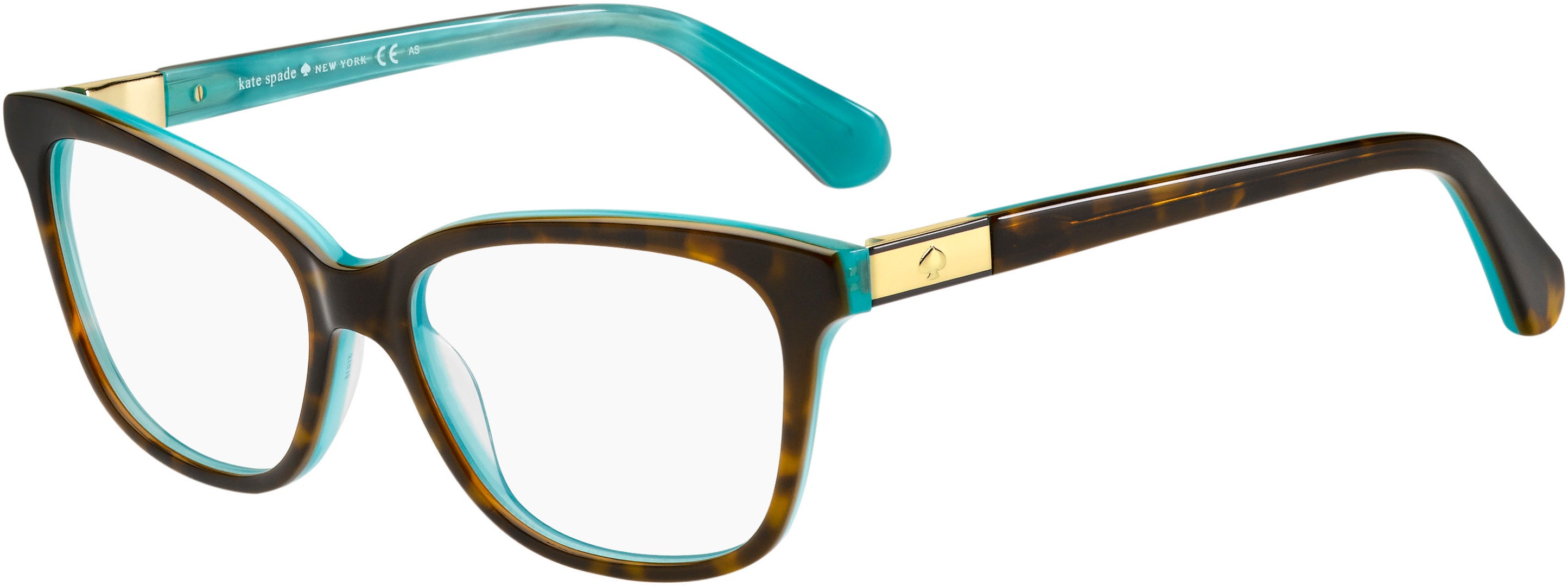 Kate Spade Jorja Rectangular Eyeglasses 0FZL-0FZL  Havana Turquoise (00 Demo Lens)