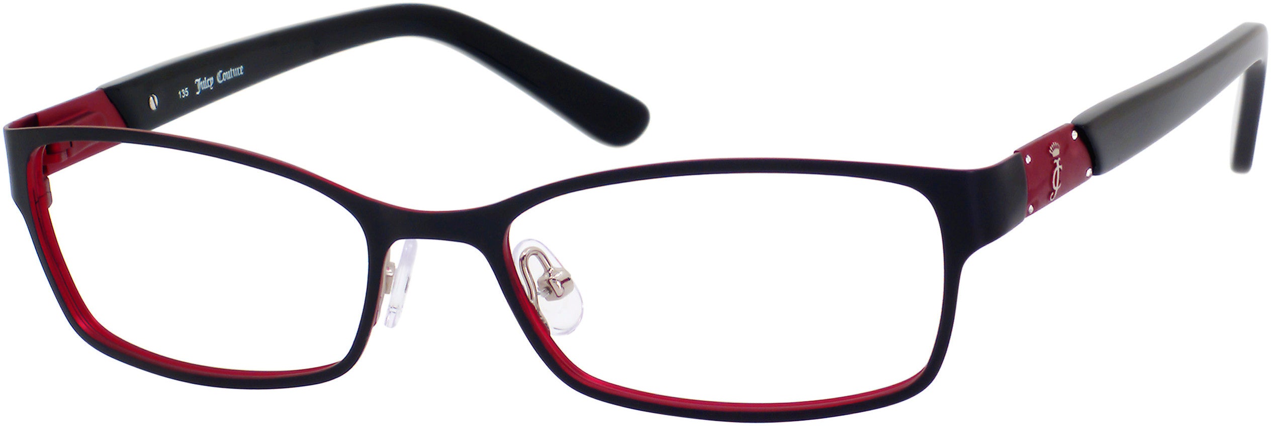 Juicy Couture Juicy 124 Rectangular Eyeglasses 0003-0003  Semi Matte Black (00 Demo Lens)