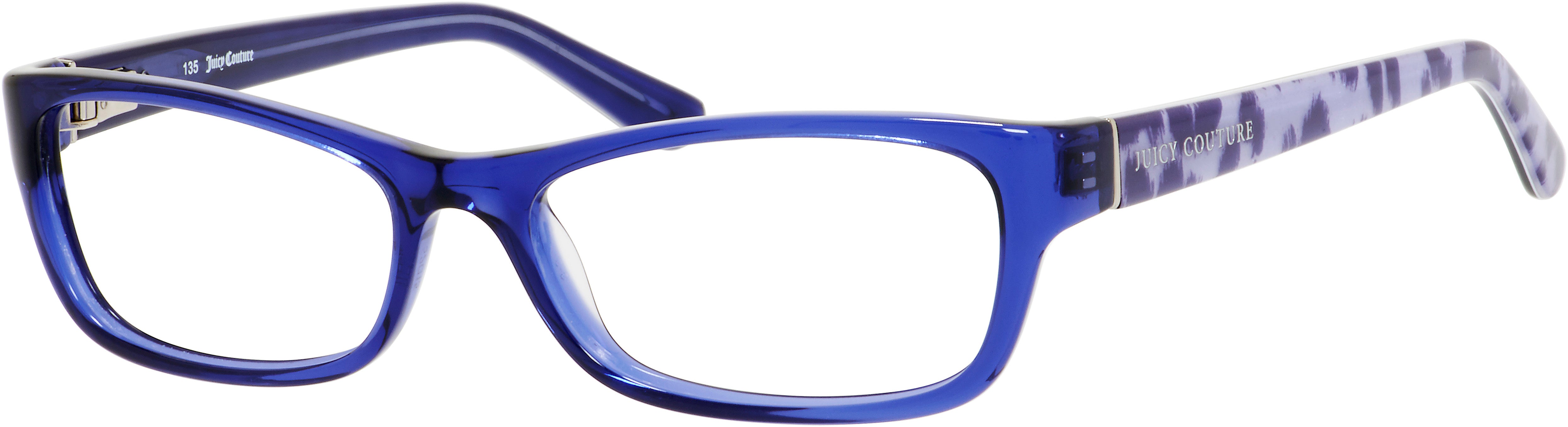 Juicy Couture Juicy 131 Rectangular Shallow Eyeglasses 01H5-01H5  Sapphire Leopard (00 Demo Lens)