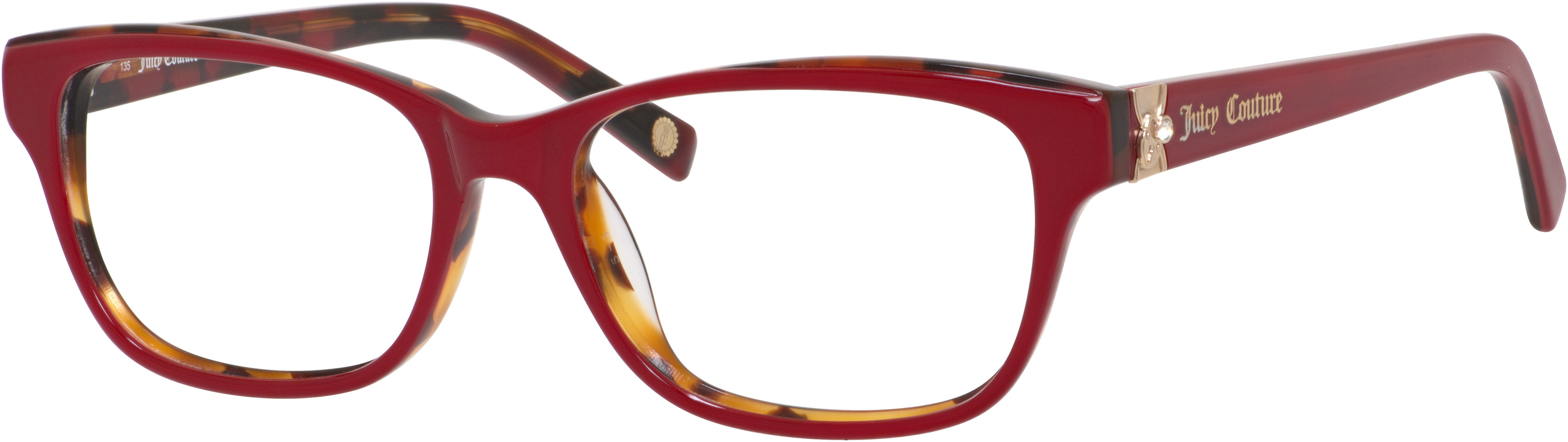 Juicy Couture Juicy 154 Rectangular Eyeglasses 01L9-01L9  Red Havana (00 Demo Lens)