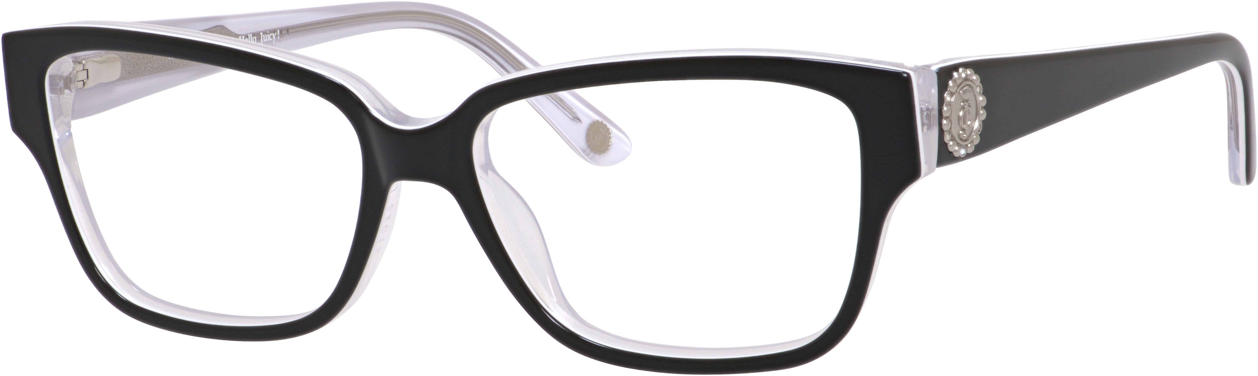 Juicy Couture Juicy 158 Rectangular Eyeglasses 0JRS-0JRS  Black White Crystal (00 Demo Lens)