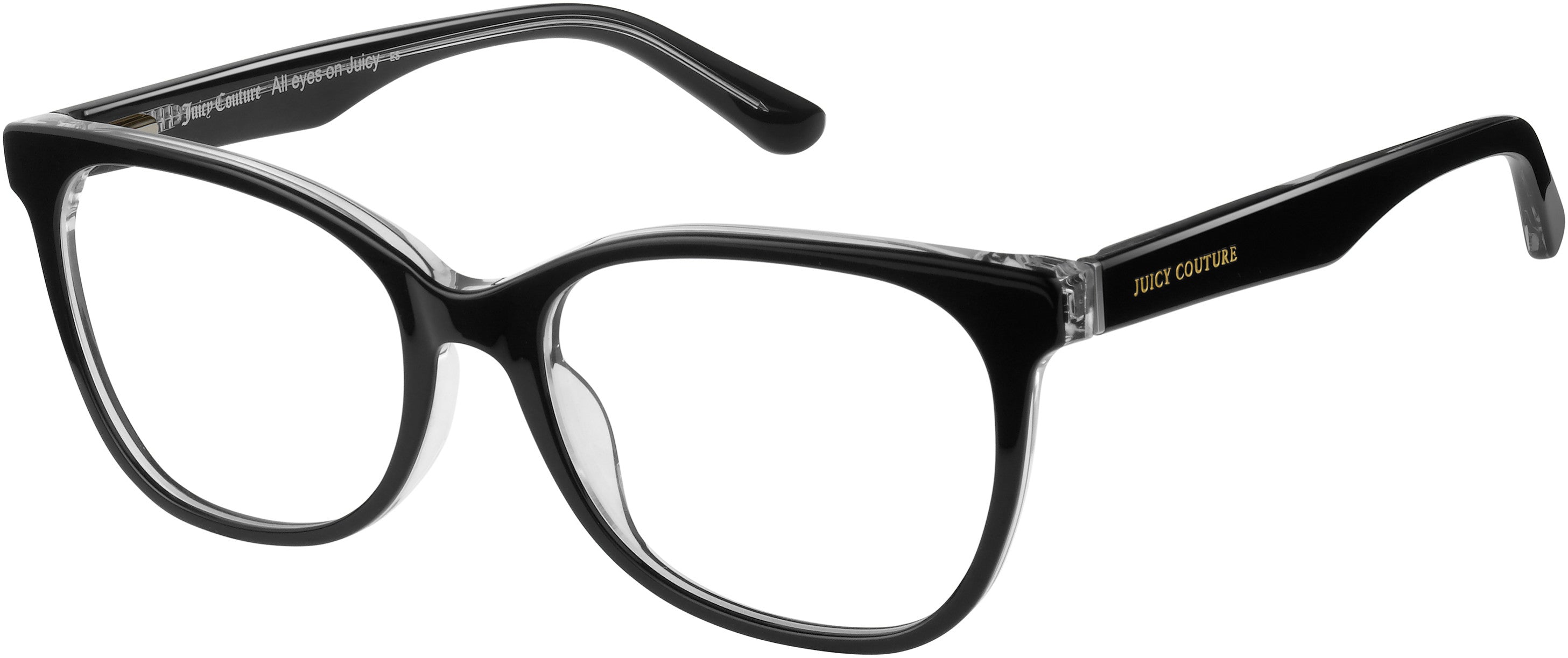 Juicy Couture Juicy 170 Square Eyeglasses 07C5-07C5  Black Crystal (00 Demo Lens)