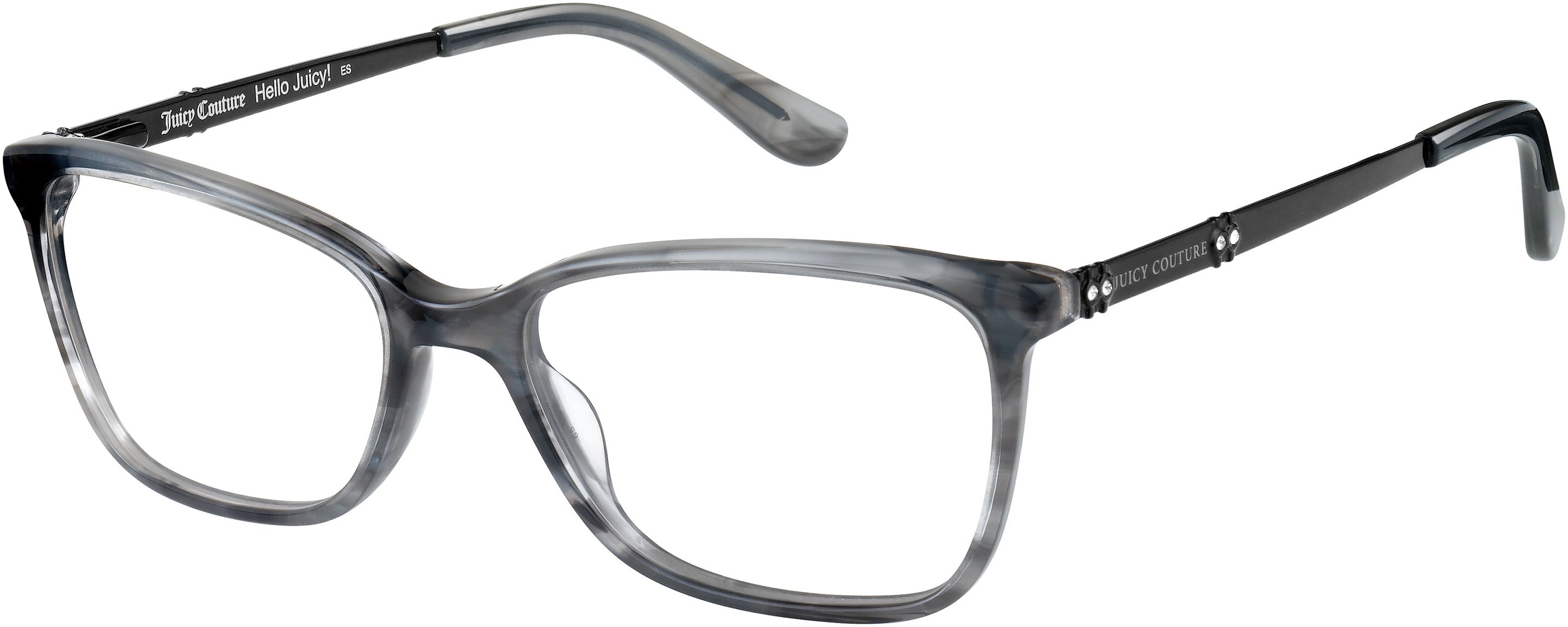 Juicy Couture Juicy 171 Square Eyeglasses 07C5-07C5  Black Crystal (00 Demo Lens)