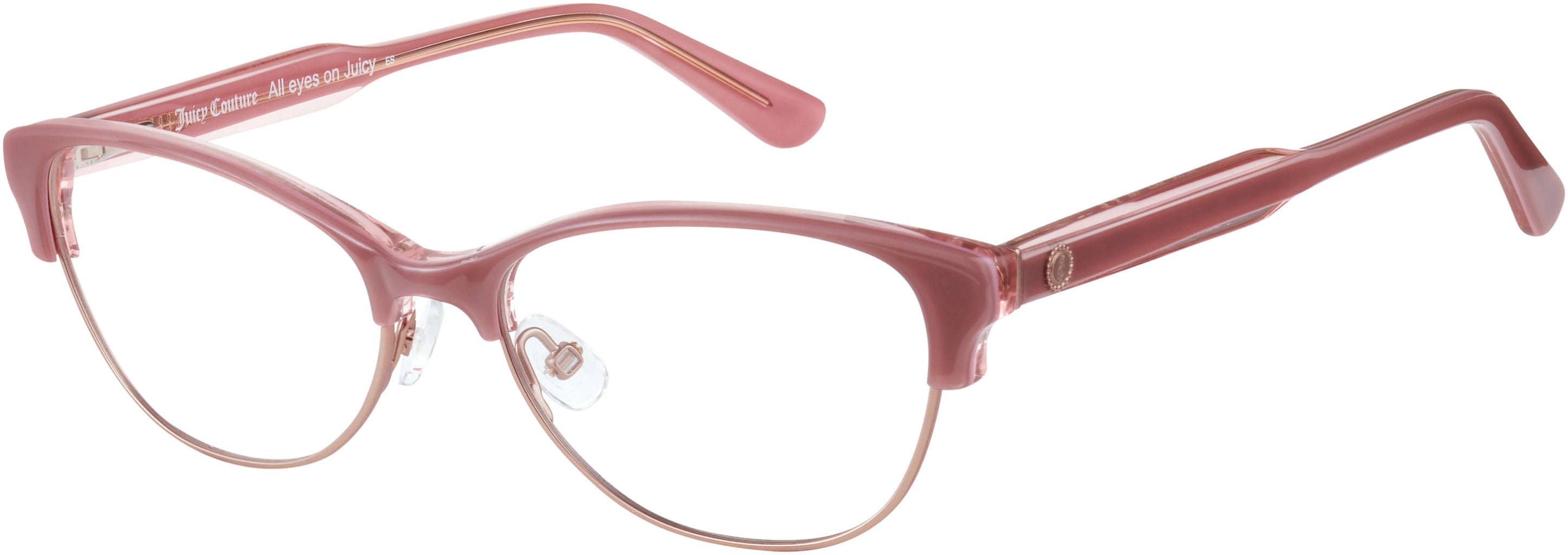Juicy Couture Juicy 174 Oval Modified Eyeglasses 08XO-08XO  Pink Crystal (00 Demo Lens)