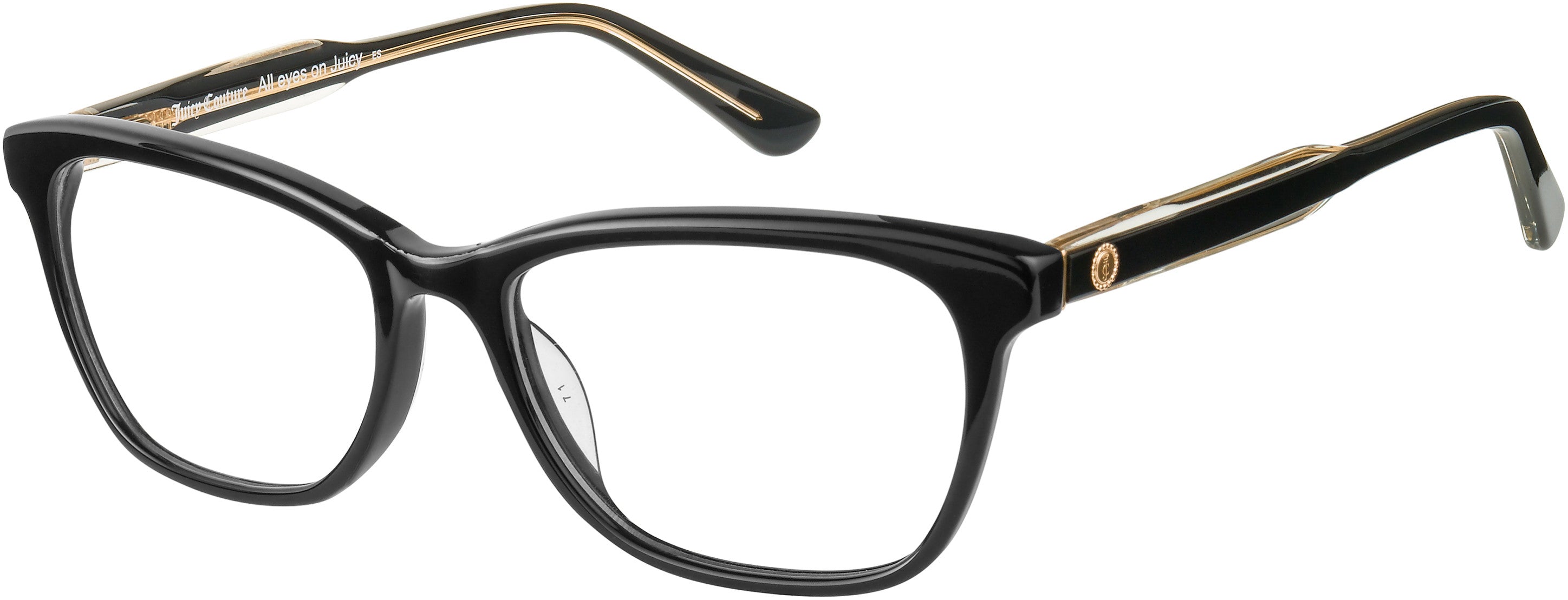 Juicy Couture Juicy 175 Rectangular Eyeglasses 0807-0807  Black (00 Demo Lens)