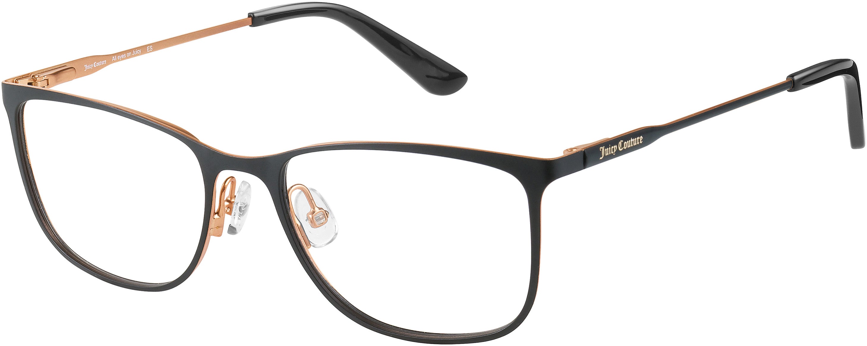 Juicy Couture Juicy 178 Rectangular Eyeglasses 02M2-02M2  Black Gold (00 Demo Lens)