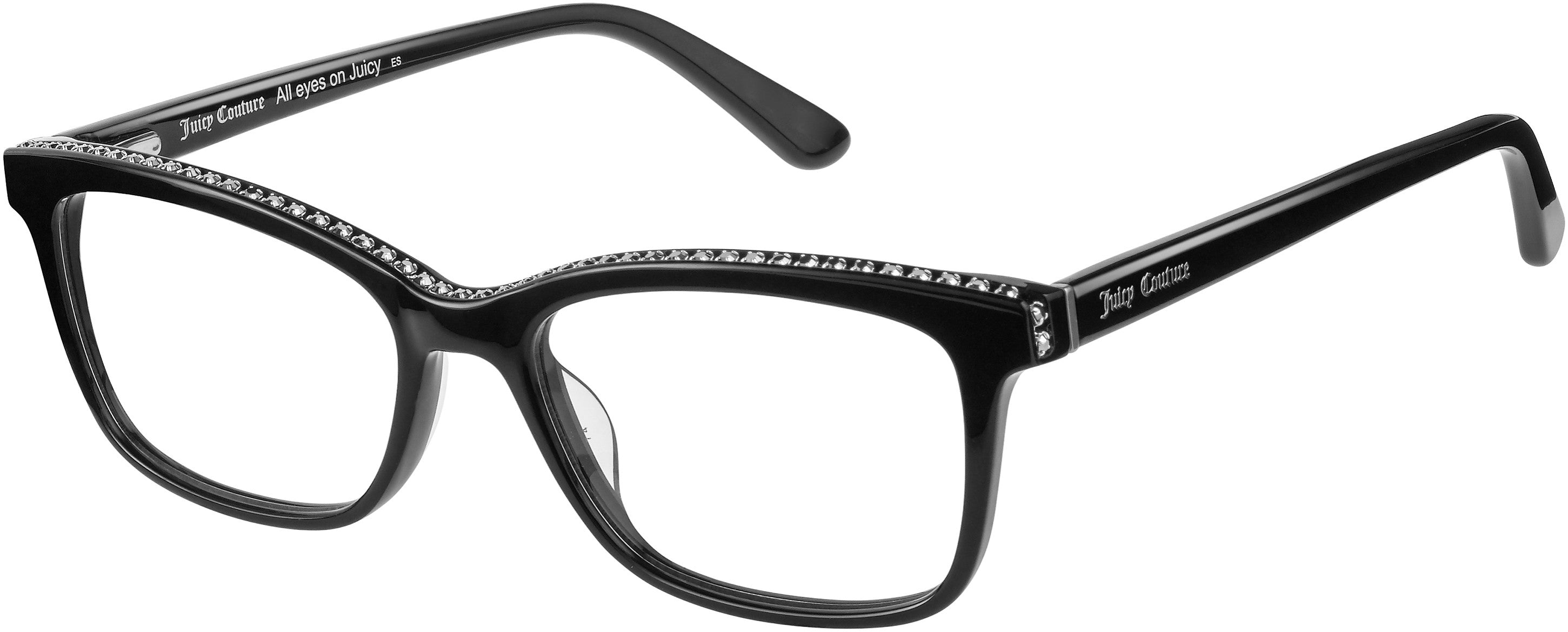 Juicy Couture Juicy 179 Rectangular Eyeglasses 0807-0807  Black (00 Demo Lens)