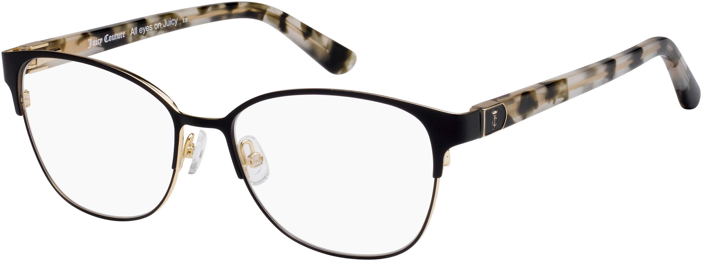 Juicy Couture Juicy 181 Rectangular Eyeglasses 0003-0003  Matte Black (00 Demo Lens)