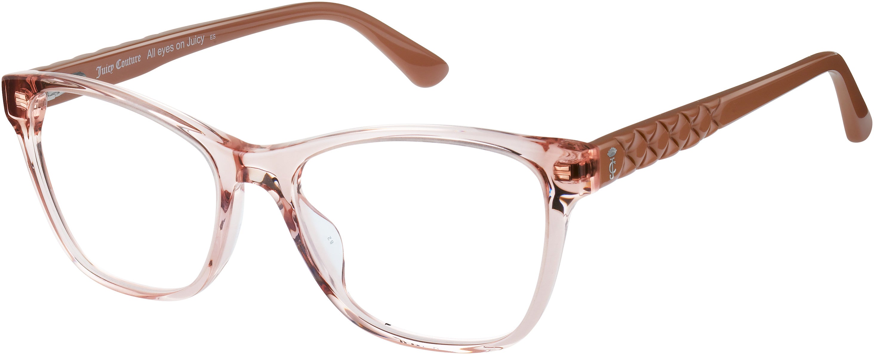 Juicy Couture Juicy 185 Rectangular Eyeglasses 03DV-03DV  Crystal Pink (00 Demo Lens)