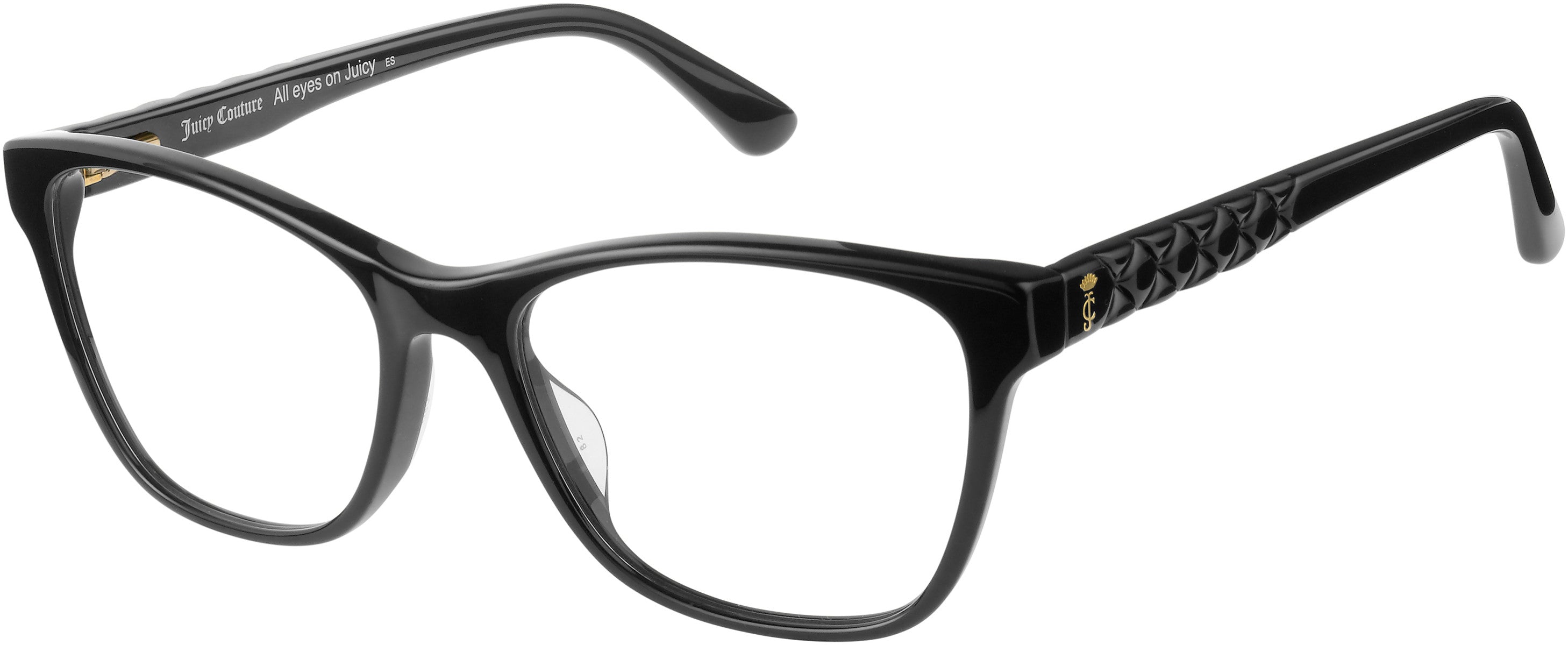 Juicy Couture Juicy 185 Rectangular Eyeglasses 0807-0807  Black (00 Demo Lens)