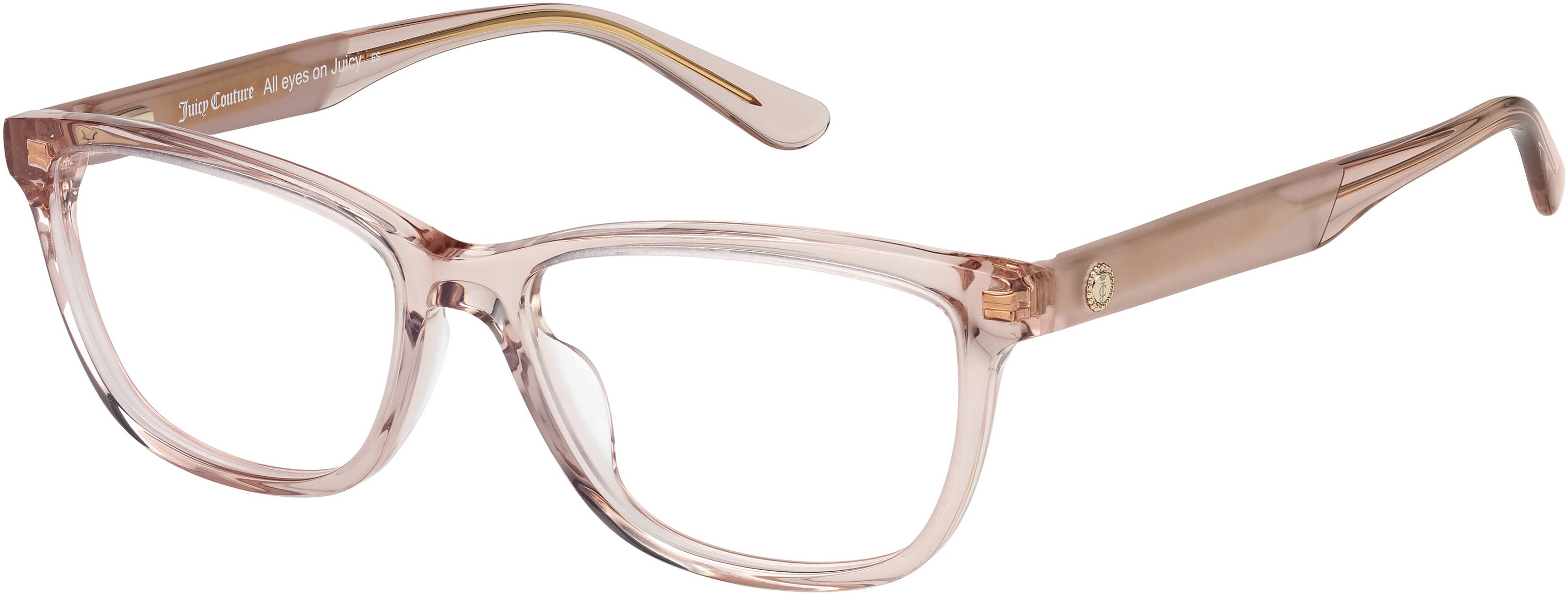 Juicy Couture Juicy 187 Rectangular Eyeglasses 08XO-08XO  Pink Crystal (00 Demo Lens)
