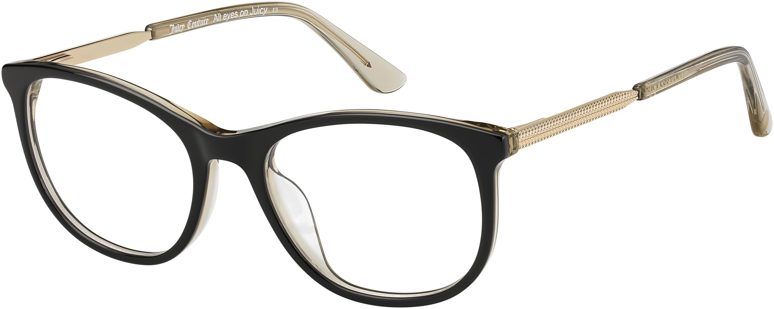 Juicy Couture Juicy 191 Rectangular Eyeglasses 00WM-00WM  Black Beige (00 Demo Lens)