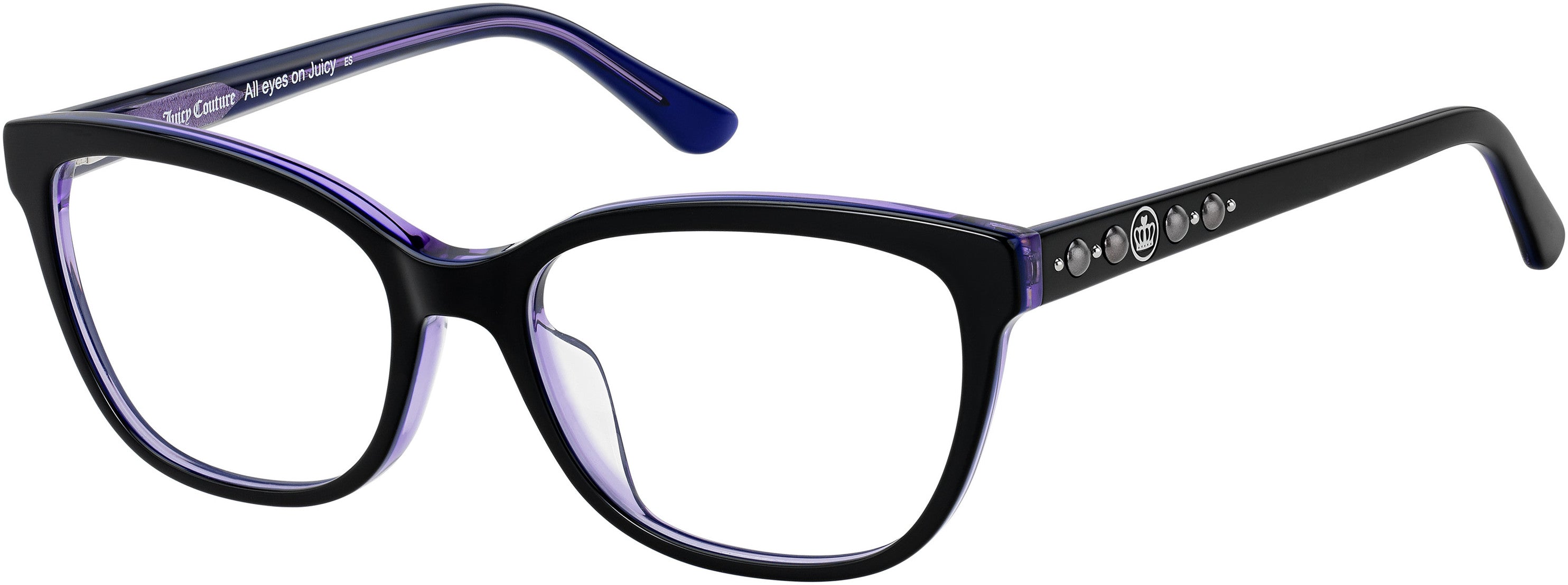 Juicy Couture Juicy 193 Rectangular Eyeglasses 0HK8-0HK8  Black Violet (00 Demo Lens)