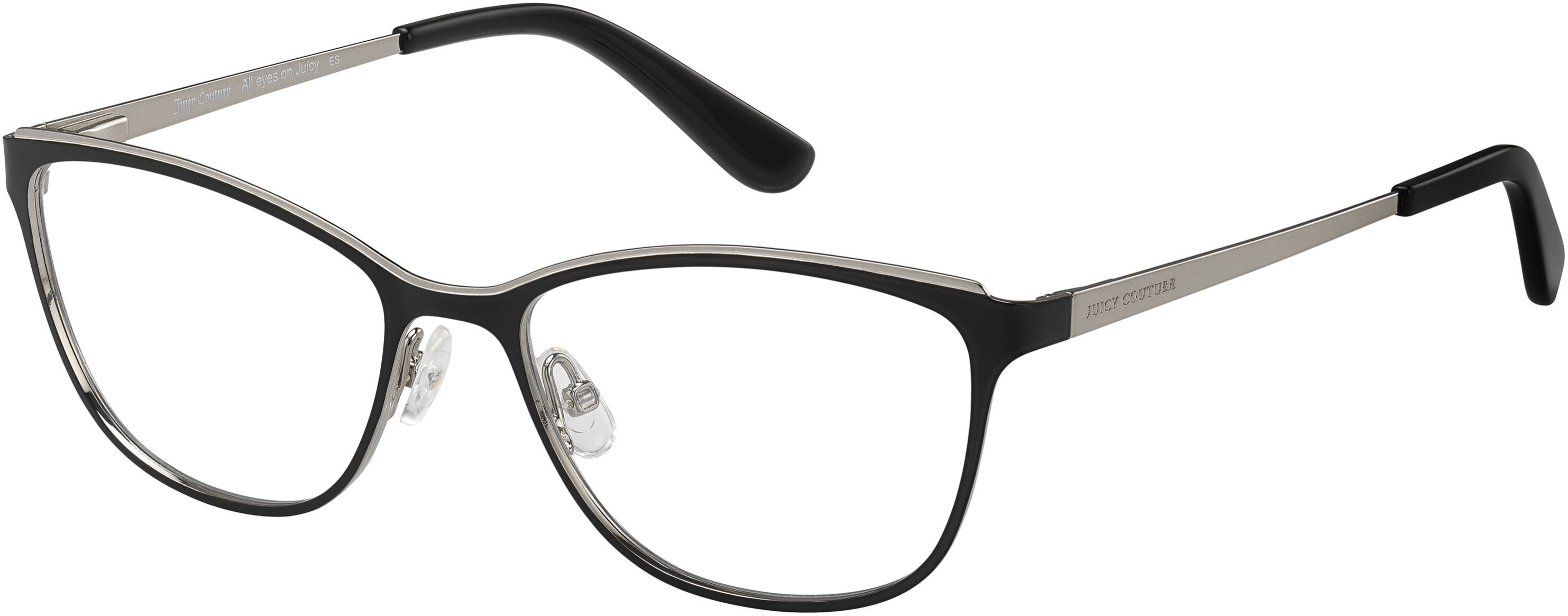 Juicy Couture Juicy 195 Rectangular Eyeglasses 001T-001T  Black Matte Black (00 Demo Lens)