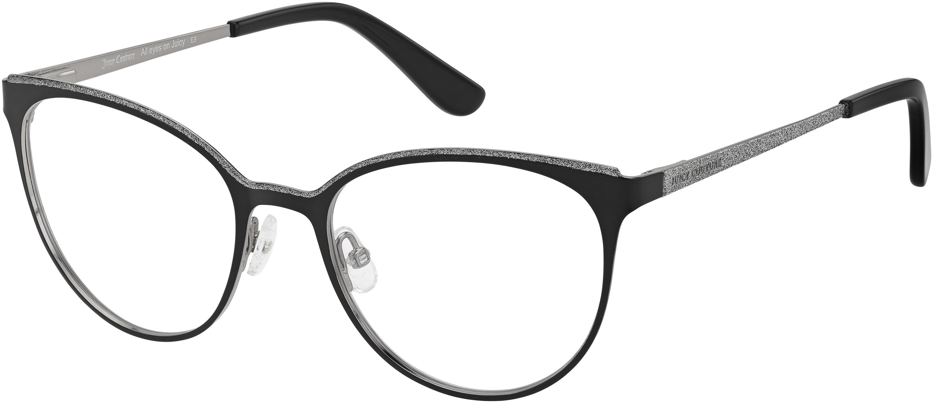 Juicy Couture Juicy 196 Oval Modified Eyeglasses 0003-0003  Matte Black (00 Demo Lens)