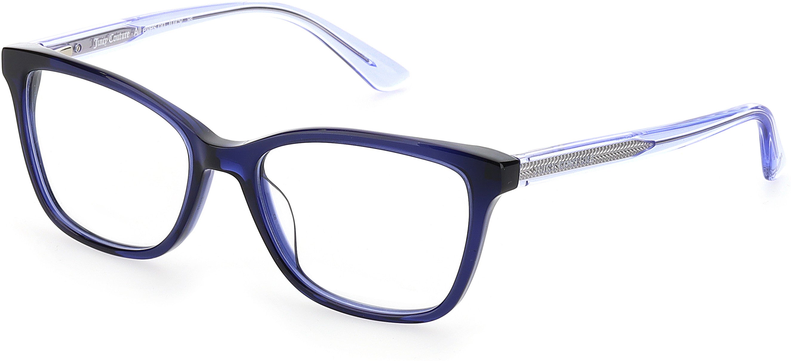 Juicy Couture Juicy 202 Rectangular Eyeglasses 0QM4-0QM4  Crystal Blue (00 Demo Lens)