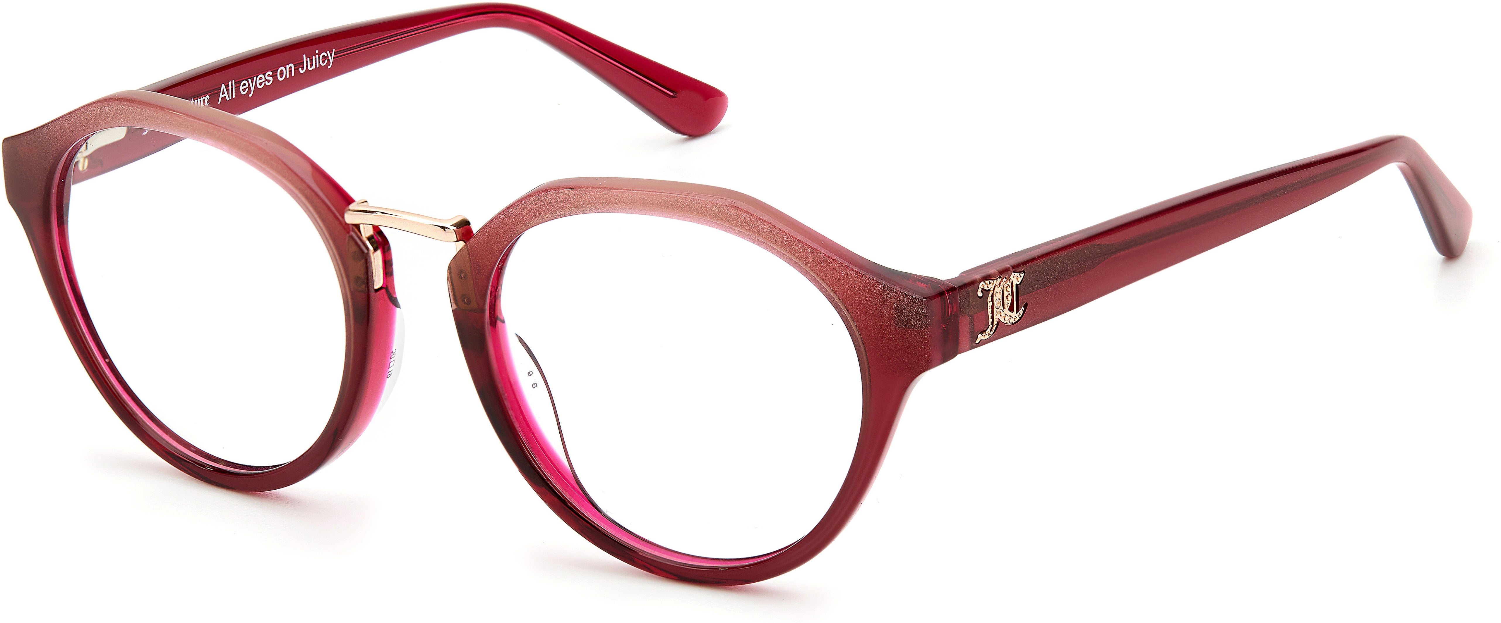 Juicy Couture Juicy 209 Oval Modified Eyeglasses 0W66-0W66  Pink Glitter (00 Demo Lens)