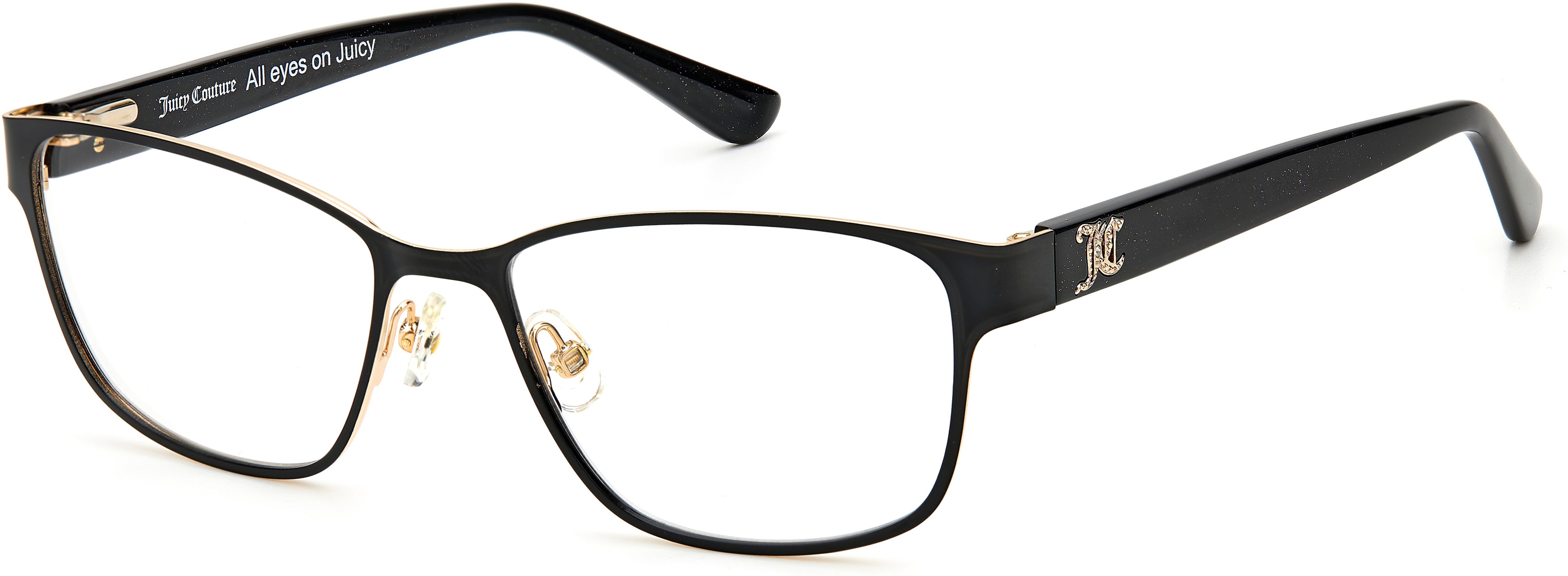 Juicy Couture Juicy 210 Rectangular Eyeglasses 0003-0003  Matte Black (00 Demo Lens)