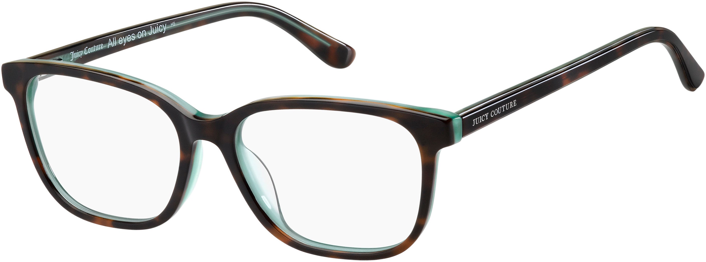 Juicy Couture Juicy 213 Rectangular Eyeglasses 0086-0086  Dark Havana (00 Demo Lens)