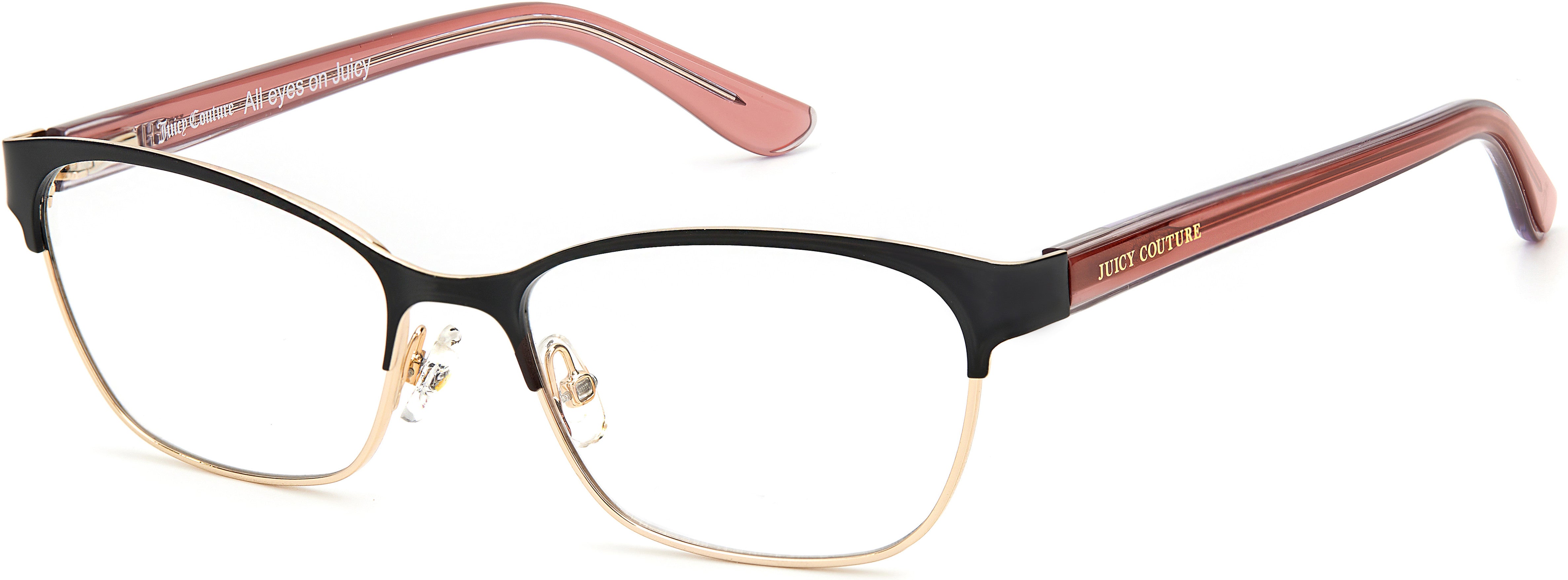 Juicy Couture Juicy 214 Rectangular Eyeglasses 0003-0003  Matte Black (00 Demo Lens)