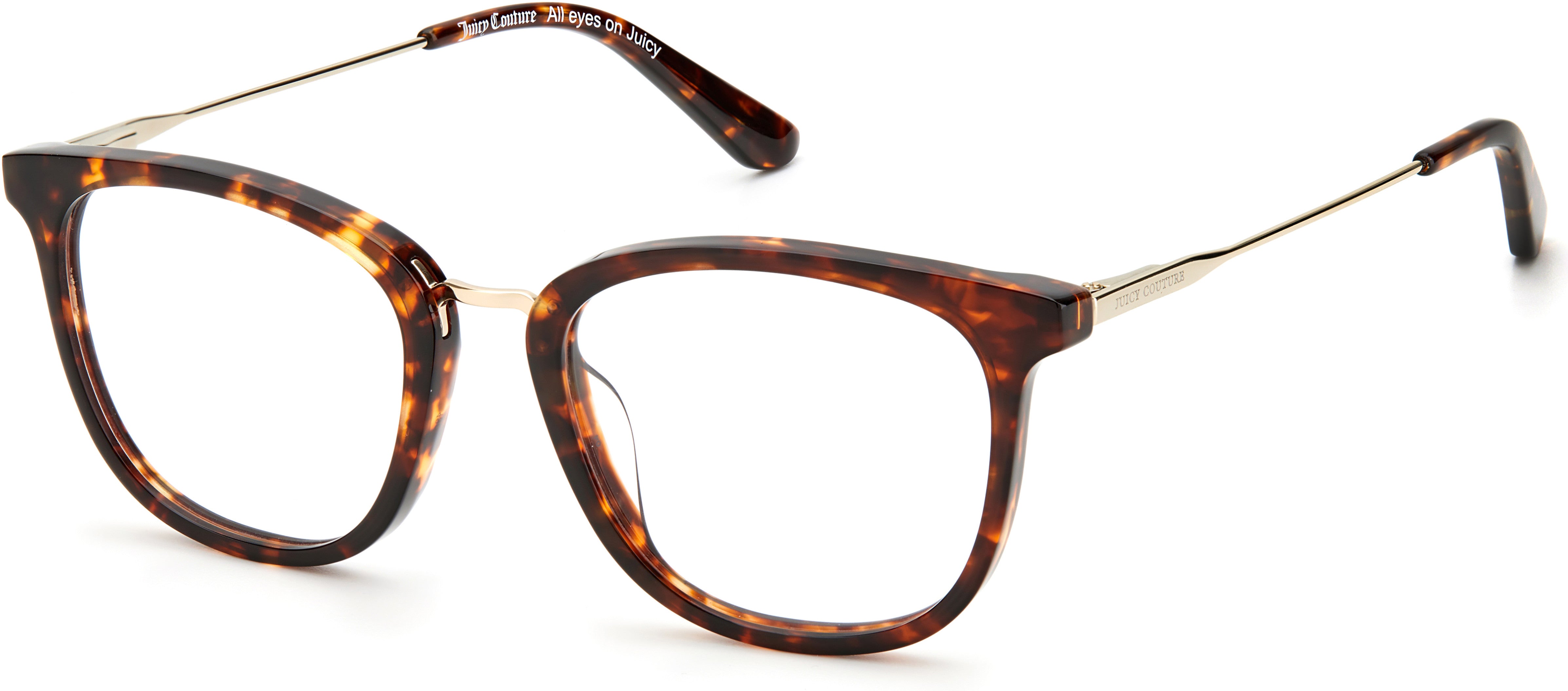 Juicy Couture Juicy 219 Rectangular Eyeglasses 0086-0086  Dark Havana (00 Demo Lens)