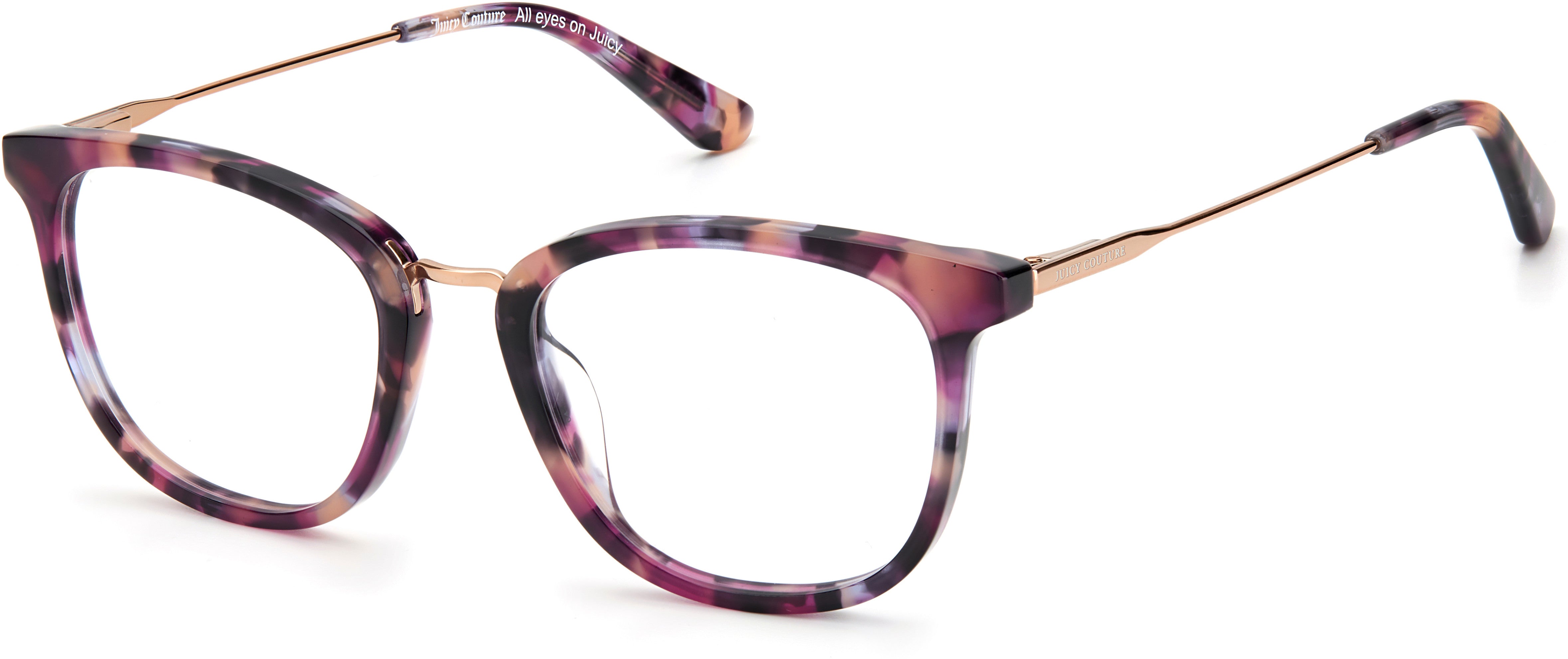 Juicy Couture Juicy 219 Rectangular Eyeglasses 01JP-01JP  Opal Plum B Lavender (00 Demo Lens)