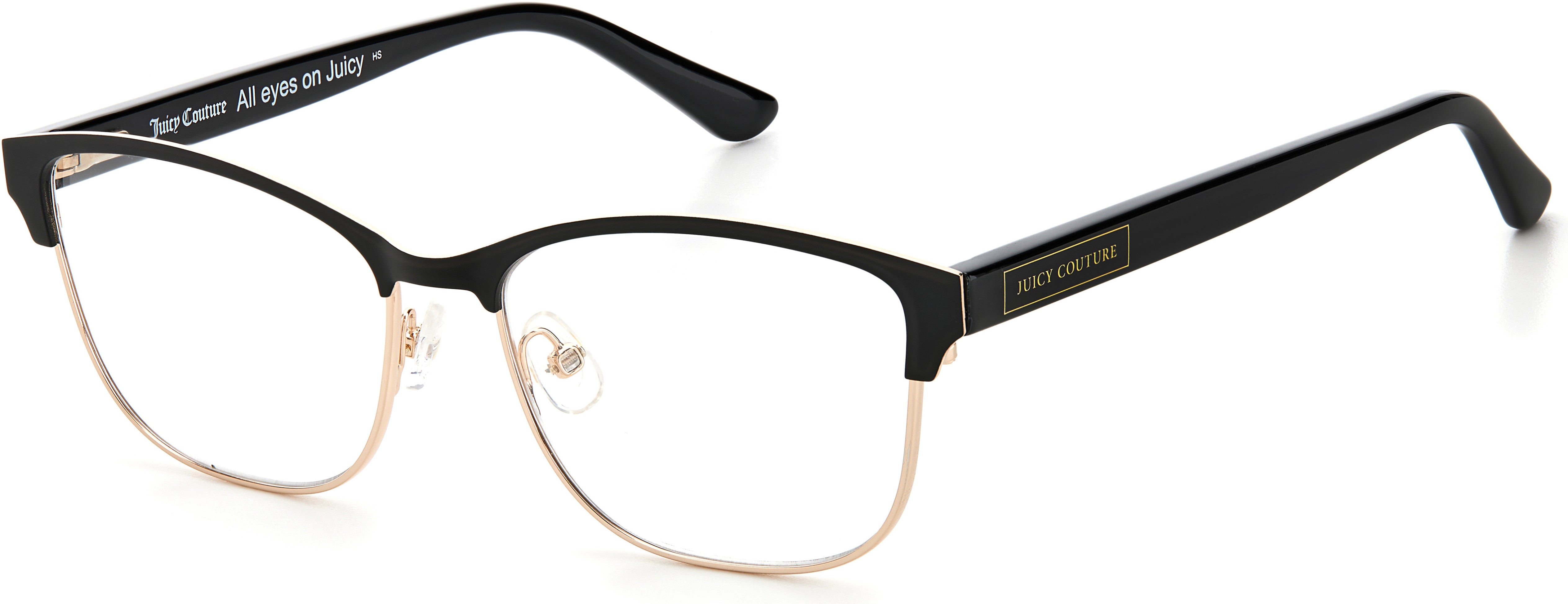 Juicy Couture Juicy 220 Rectangular Eyeglasses 0003-0003  Matte Black (00 Demo Lens)