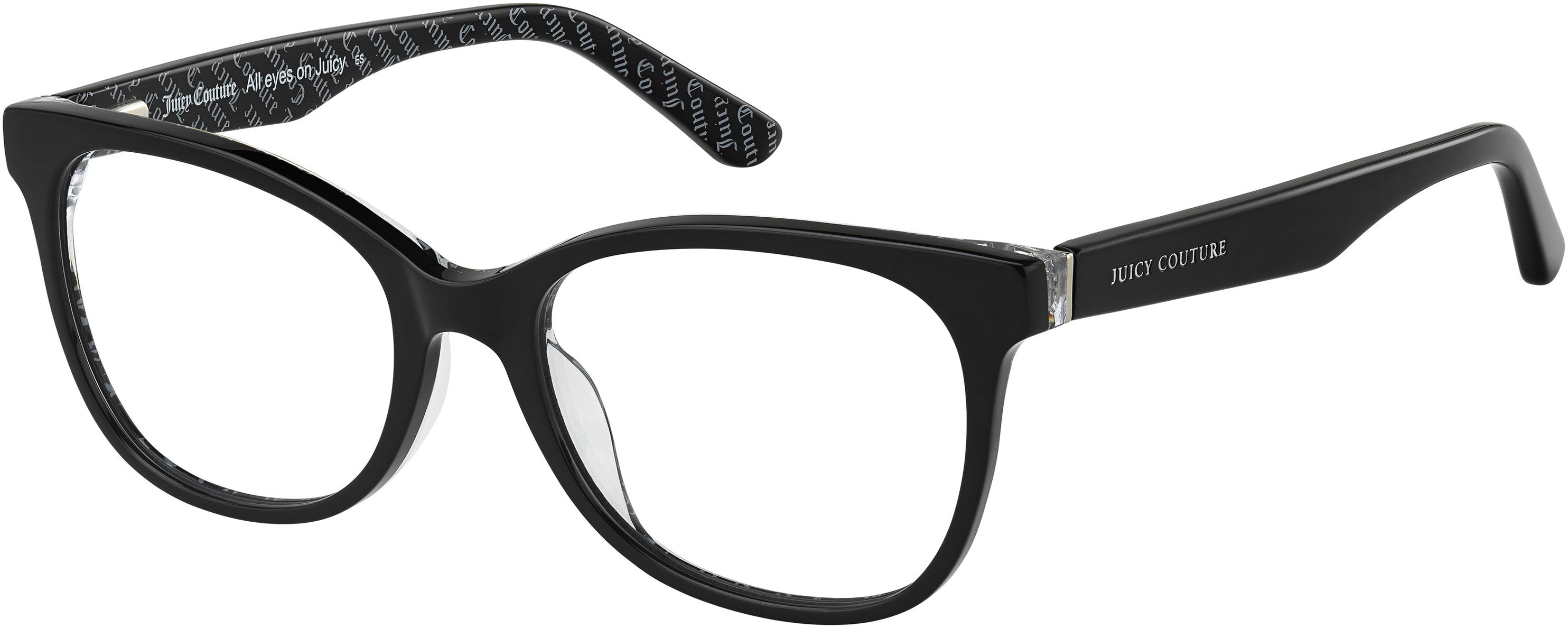 Juicy Couture Juicy 302 Rectangular Eyeglasses 0807-0807  Black (00 Demo Lens)
