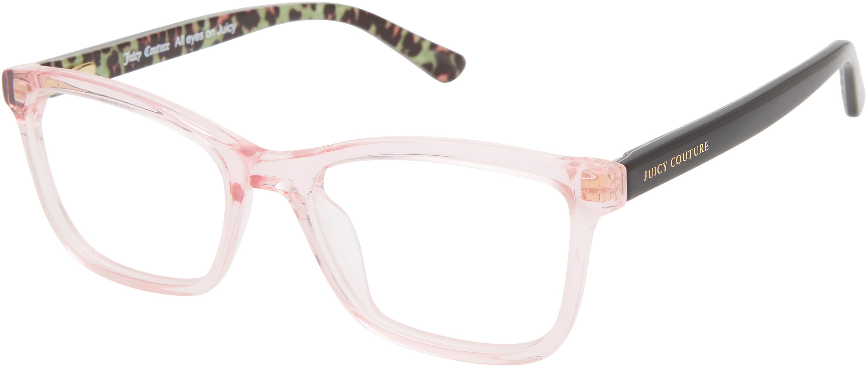 Juicy Couture Juicy 305 Rectangular Eyeglasses 03DV-03DV  Crystal Pink (00 Demo Lens)