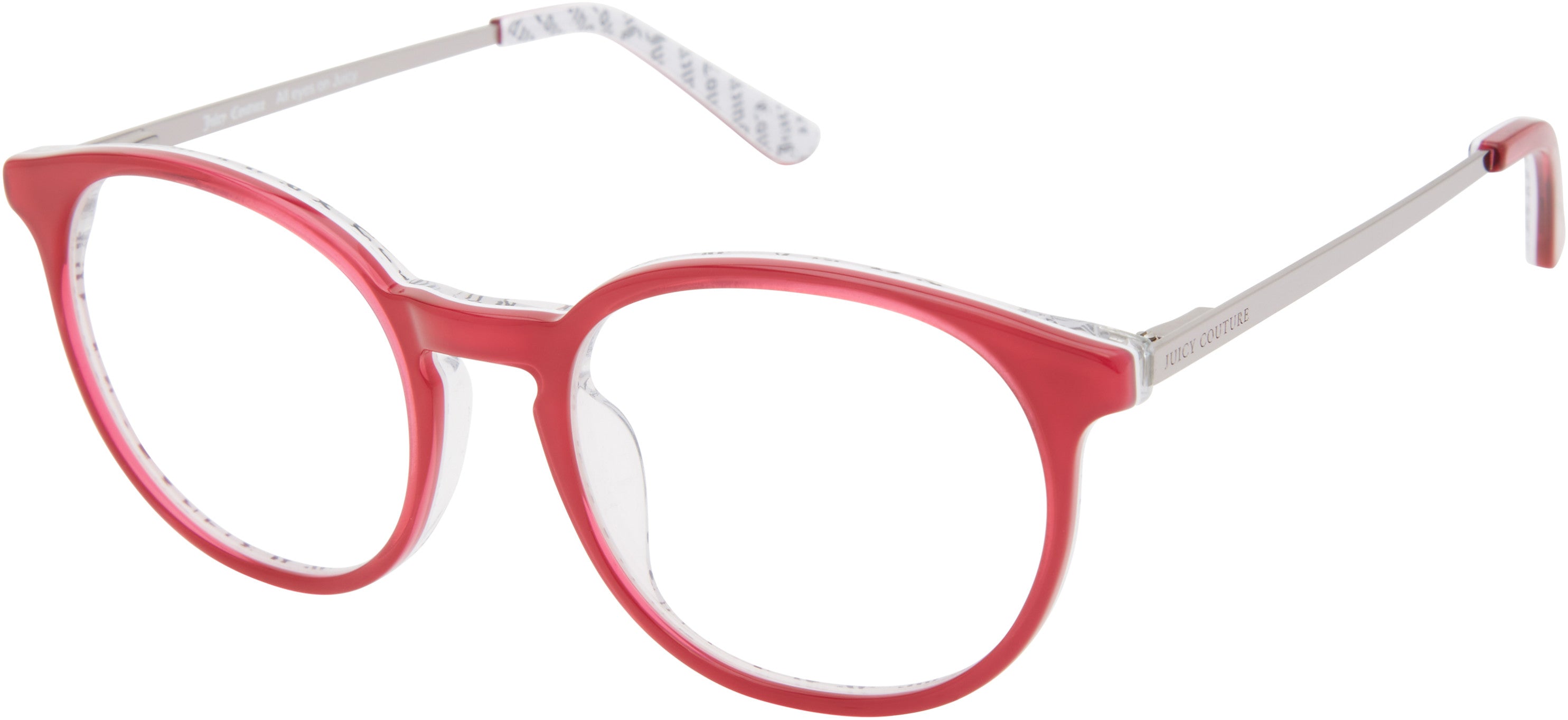 Juicy Couture Juicy 306 Oval Modified Eyeglasses 03DV-03DV  Crystal Pink (00 Demo Lens)