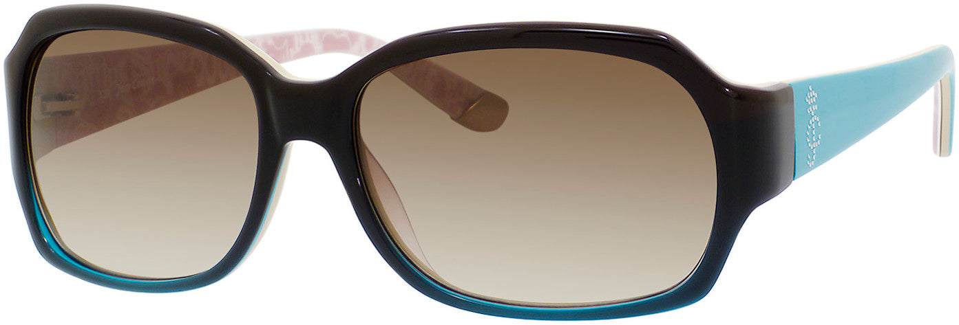 Juicy Couture Juicy 522/S Us Rectangular Sunglasses 0RH2-0RH2  Brown Aqua Fade (Y6 Brown Gradient)
