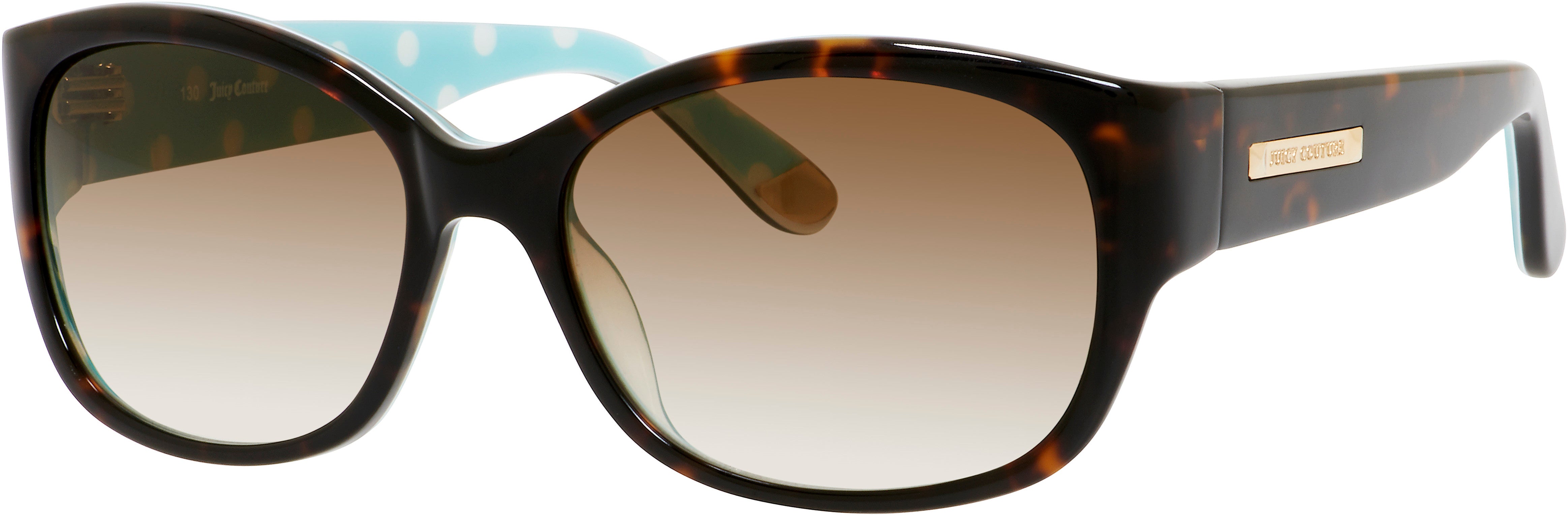 Juicy Couture Juicy 551/S Rectangular Sunglasses 0086-0086  Dark Havana Dot (Y6 Brown Gradient)