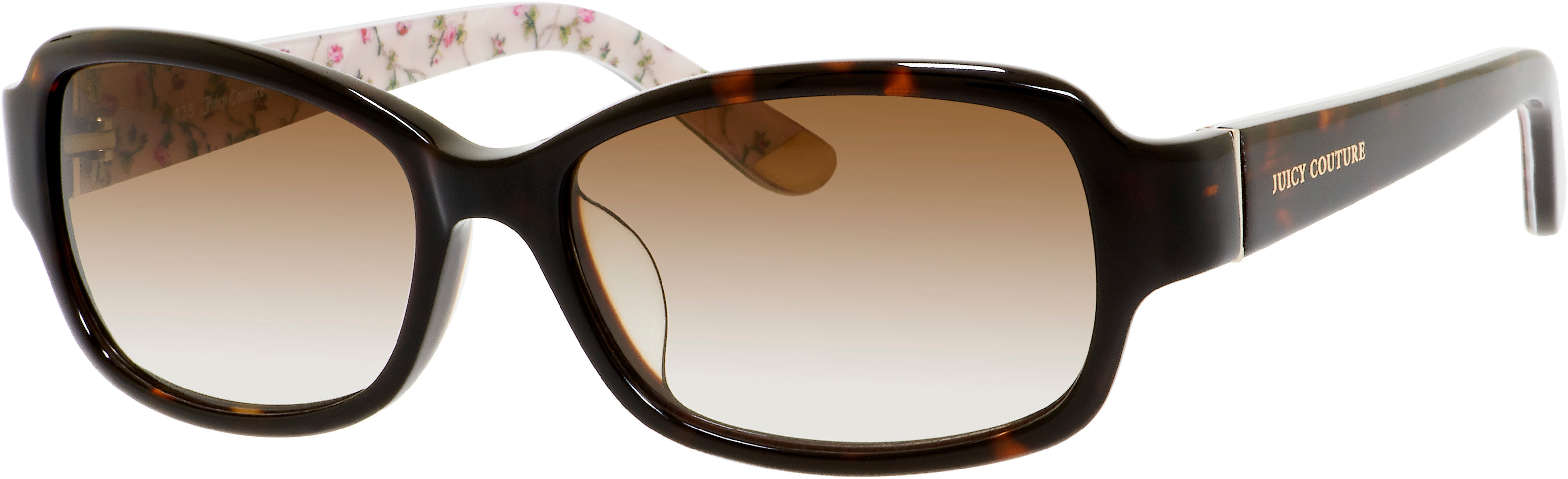 Juicy Couture Juicy 555/F/S Rectangular Sunglasses 0086-0086  Dark Havana Floral (Y6 Brown Gradient)