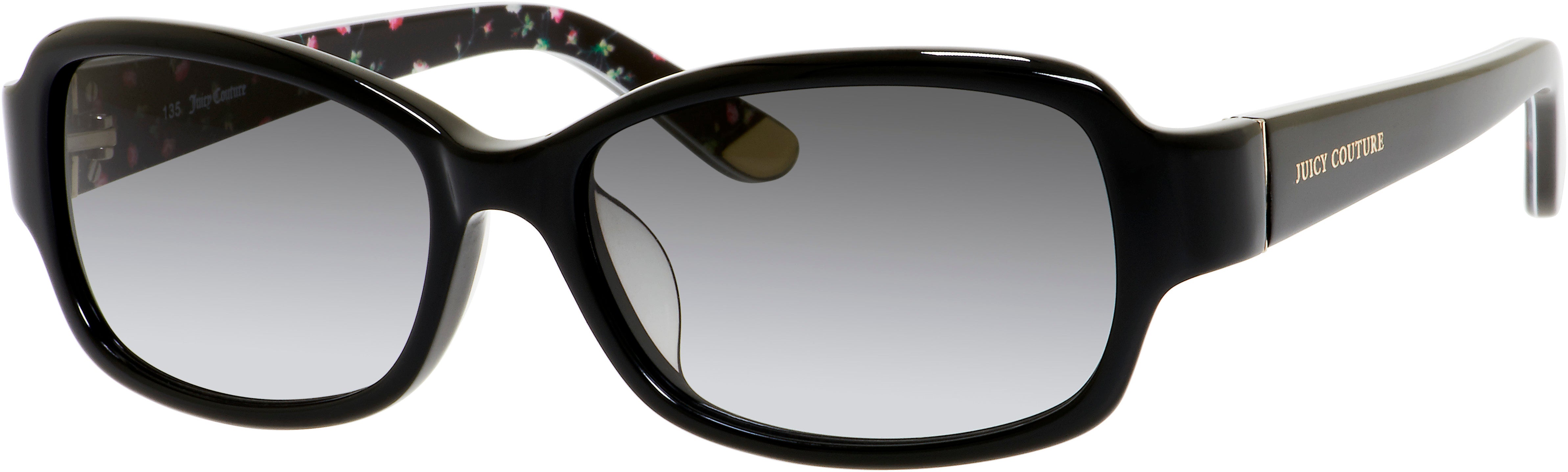 Juicy Couture Juicy 555/F/S Rectangular Sunglasses 0807-0807  Black Floral (Y7 Gray Gradient)