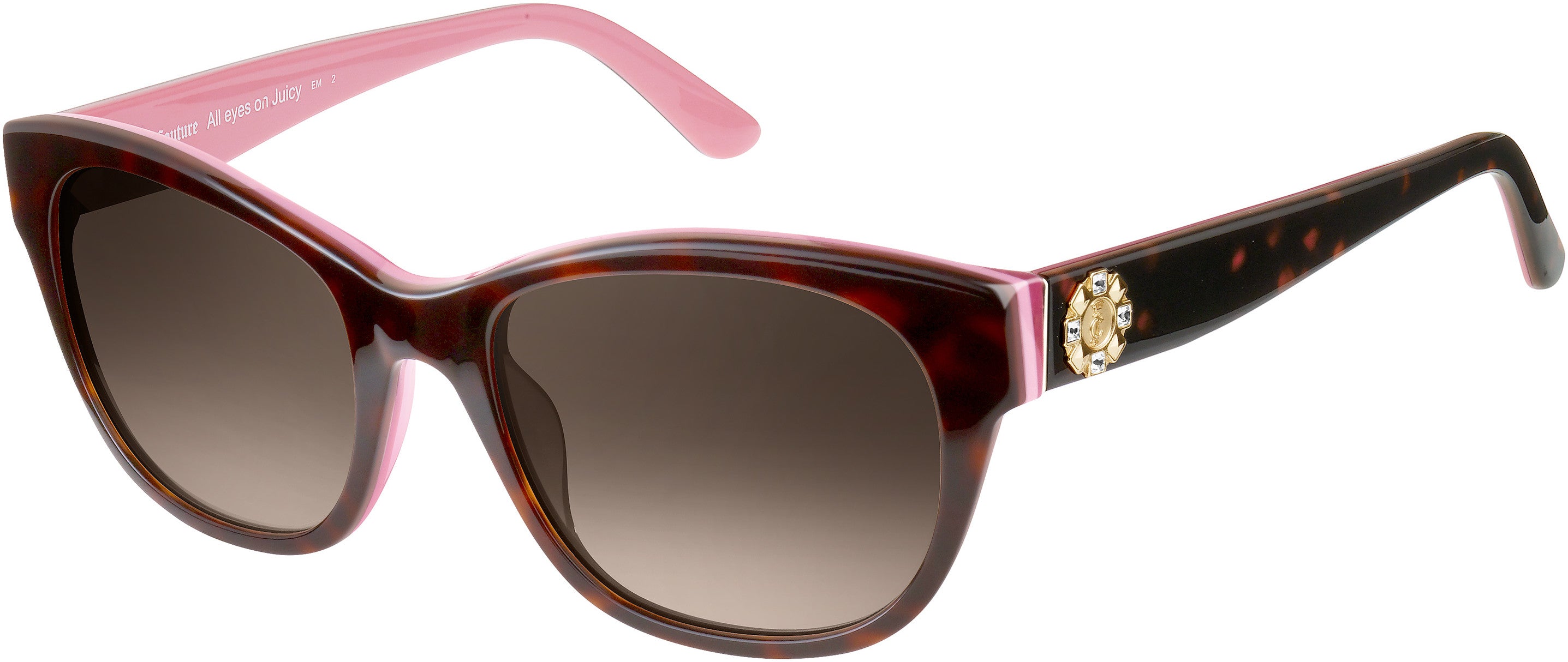 Juicy Couture Juicy 587/S Square Sunglasses 00T4-00T4  Havana Pink (HA Brown Gradient)