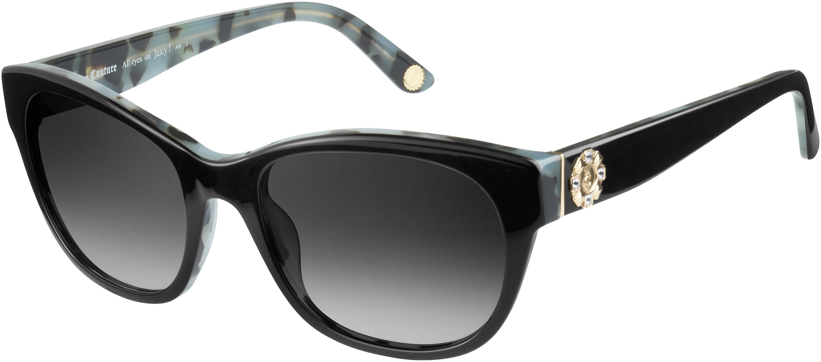 Juicy Couture Juicy 587/S Square Sunglasses 0WR7-0WR7  Black Havana (9O Dark Gray Gradient)