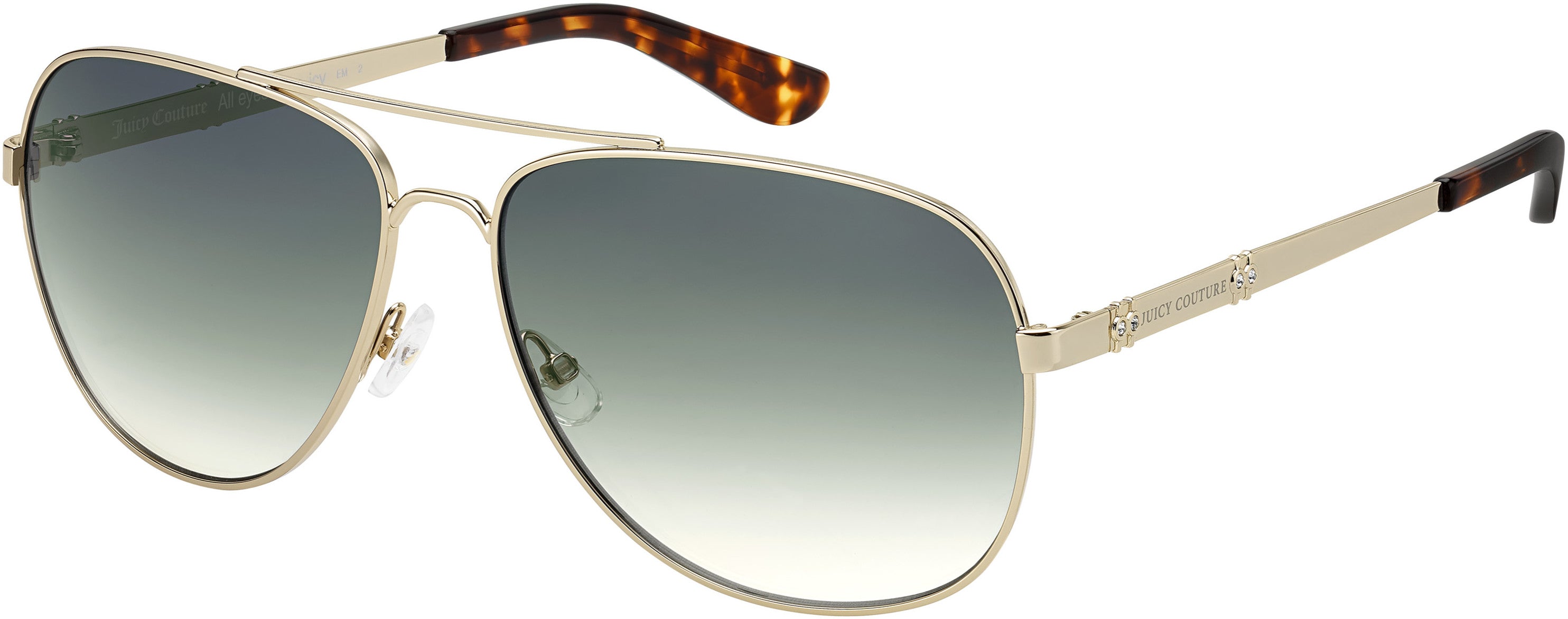 Juicy Couture Juicy 589/S Aviator Sunglasses 0DM2-0DM2  Gold Brown Havana (9K Green Shaded)