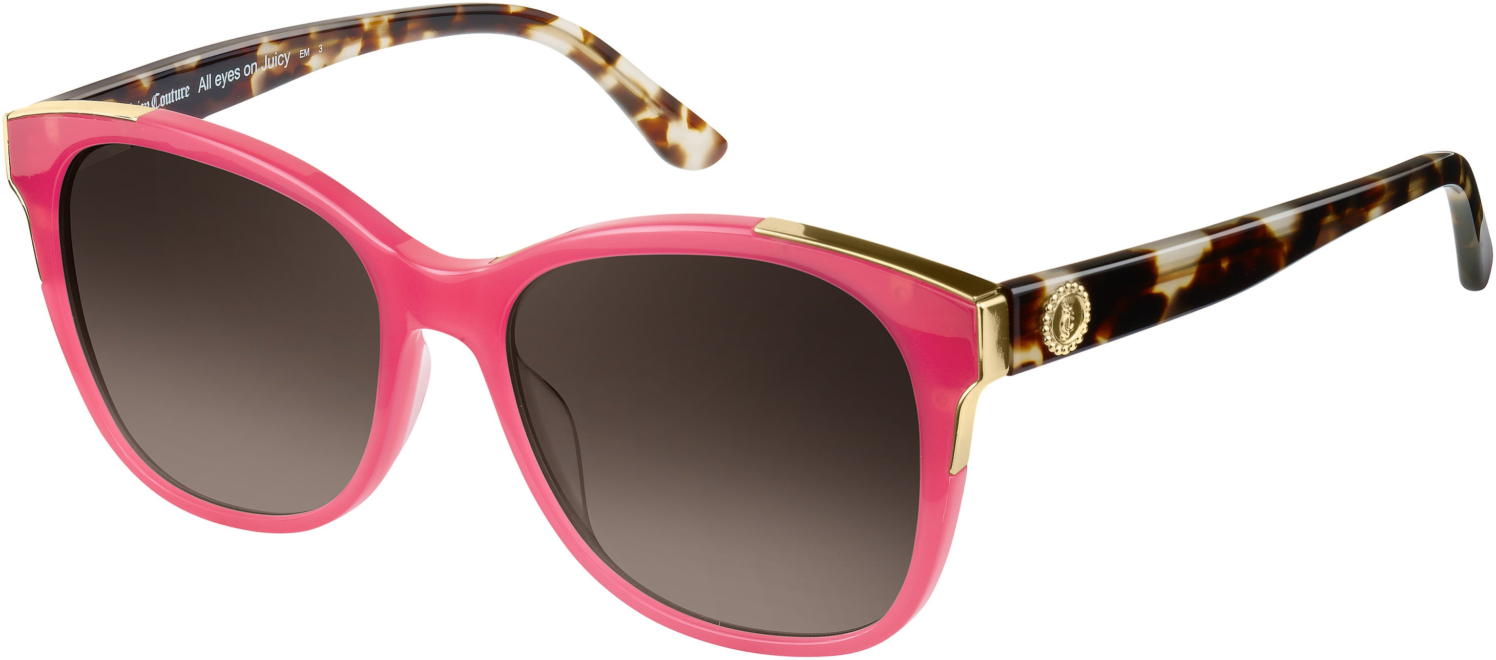 Juicy Couture Juicy 593/S Square Sunglasses 01N5-01N5  Coral (HA Brown Gradient)