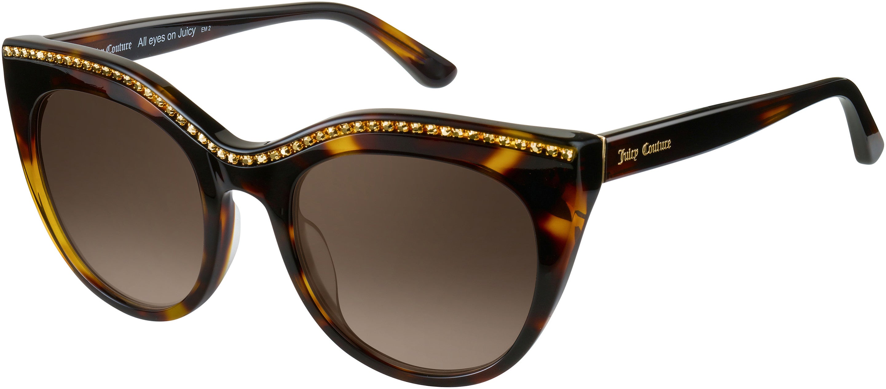 Juicy Couture Juicy 595/S Cat Eye/butterfly Sunglasses 0086-0086  Dark Havana (HA Brown Gradient)