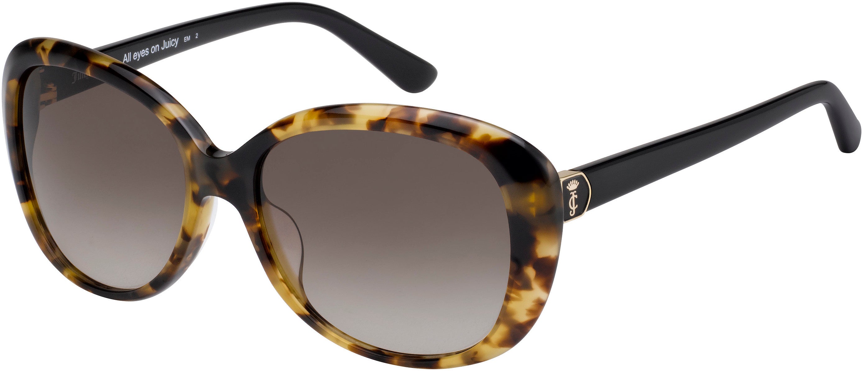 Juicy Couture Juicy 598/S Square Sunglasses 0581-0581  Havana Black (HA Brown Gradient)