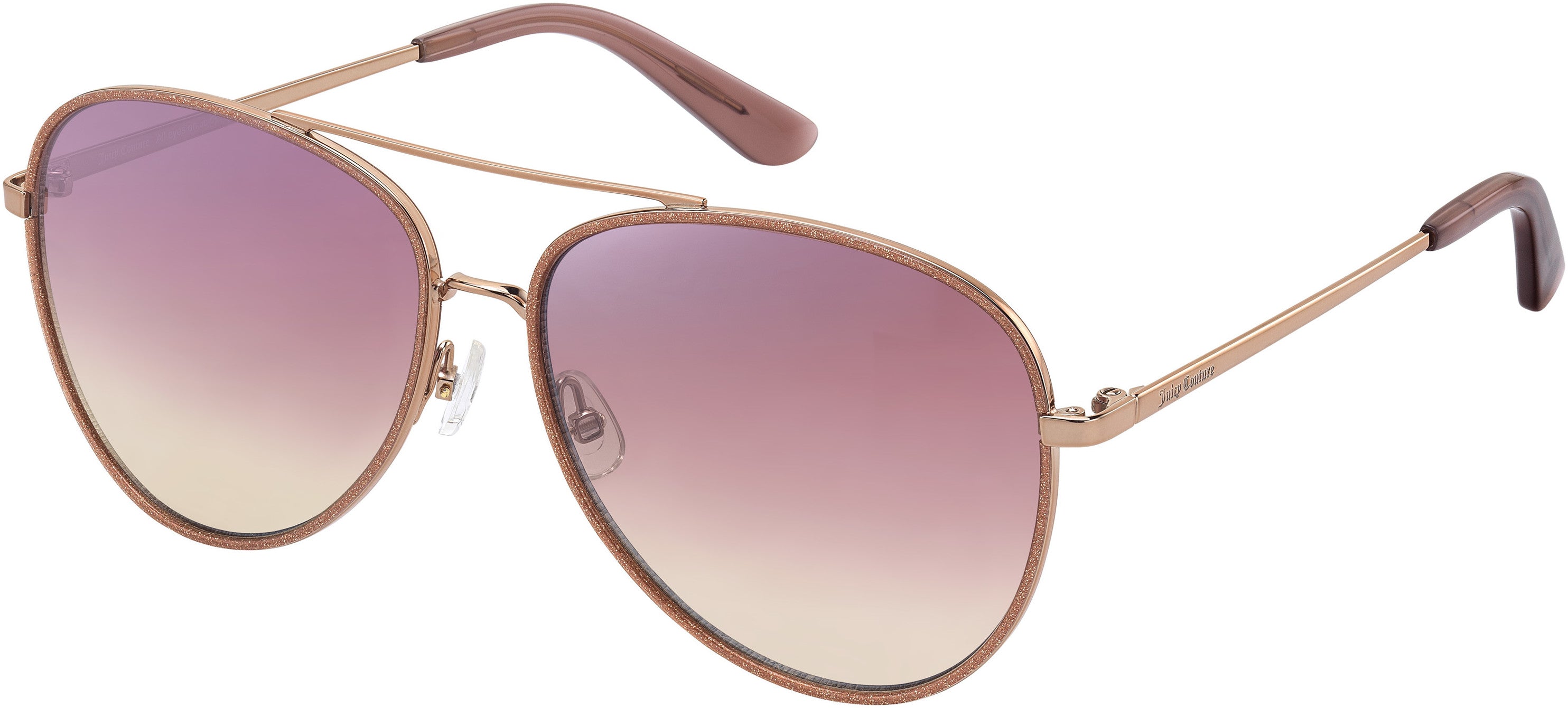 Juicy Couture Juicy 599/S Aviator Sunglasses 0AU2-0AU2  Red Gold (2S Pink Flash Silver)