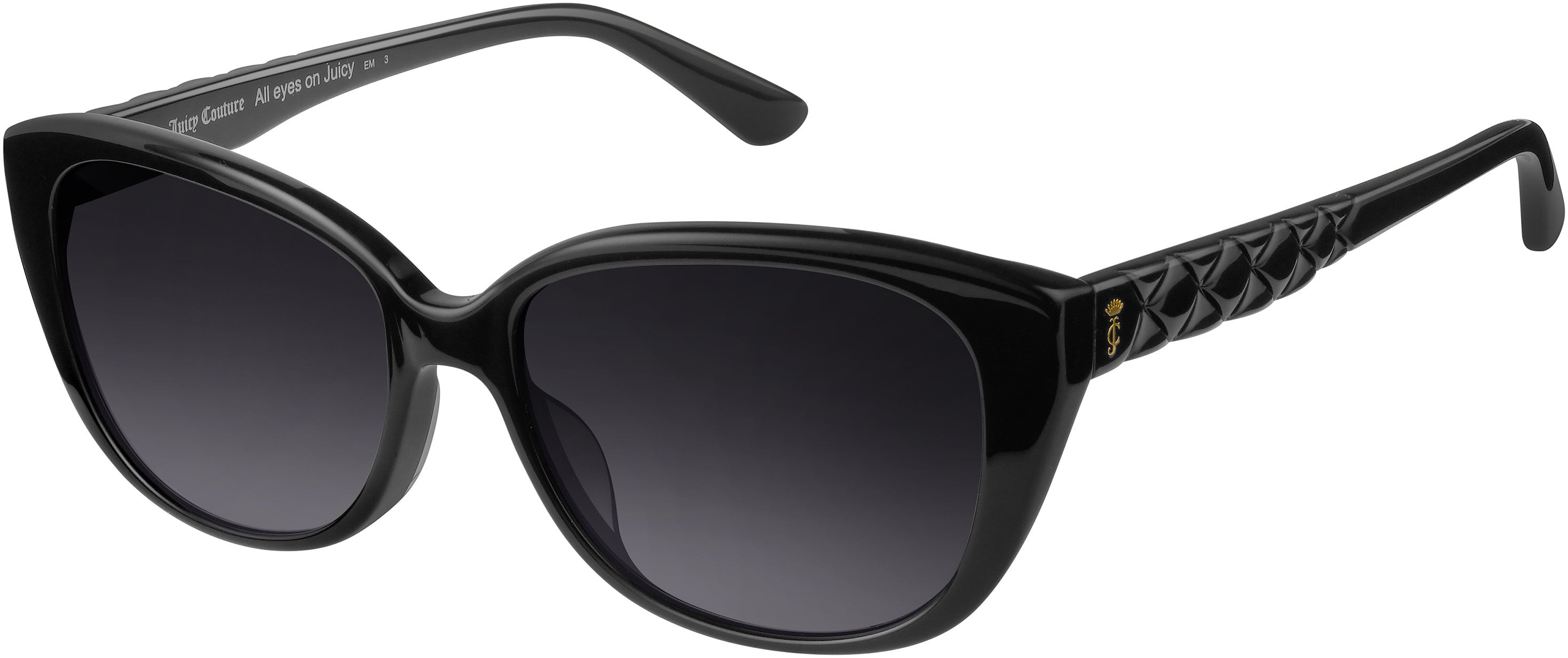 Juicy Couture Juicy 600/S Oval Modified Sunglasses 0807-0807  Black (9O Dark Gray Gradient)