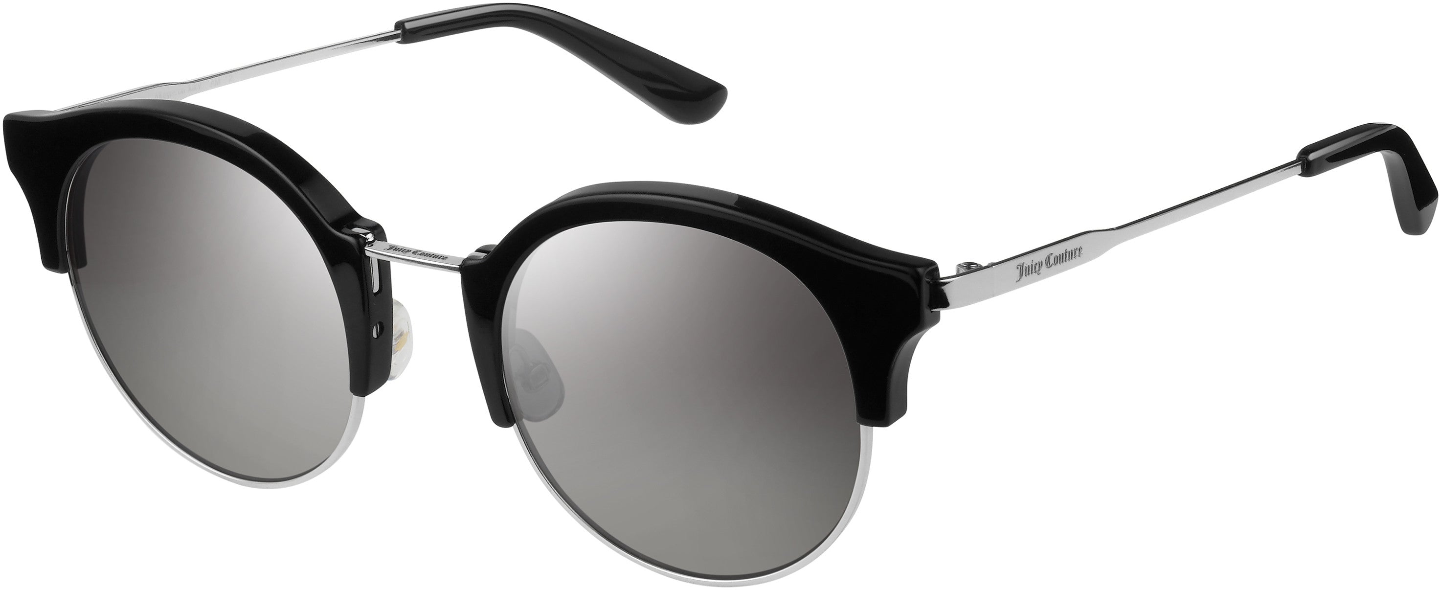 Juicy Couture Juicy 601/S Oval Modified Sunglasses 0807-0807  Black (IC Gray Mirror Shaded Silver)