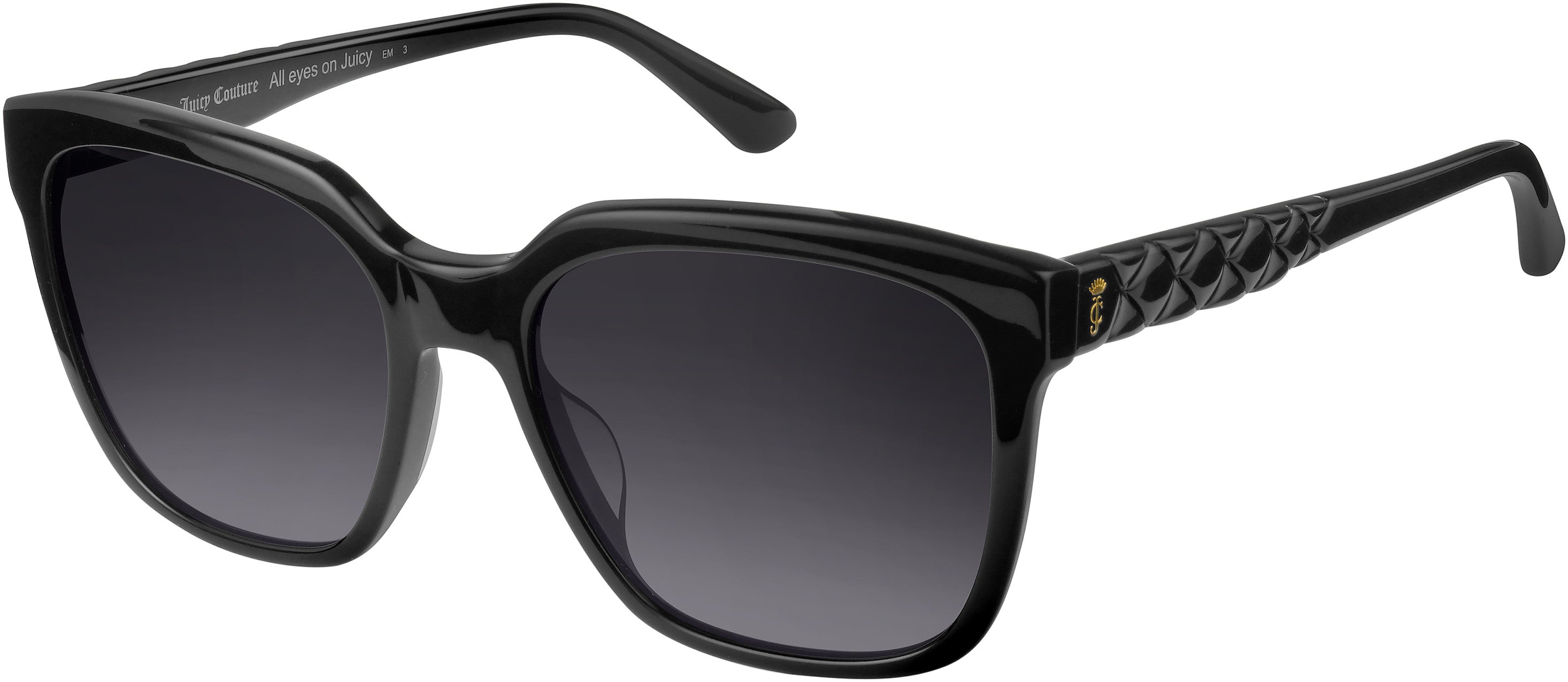 Juicy Couture Juicy 602/S Rectangular Sunglasses 0807-0807  Black (9O Dark Gray Gradient)