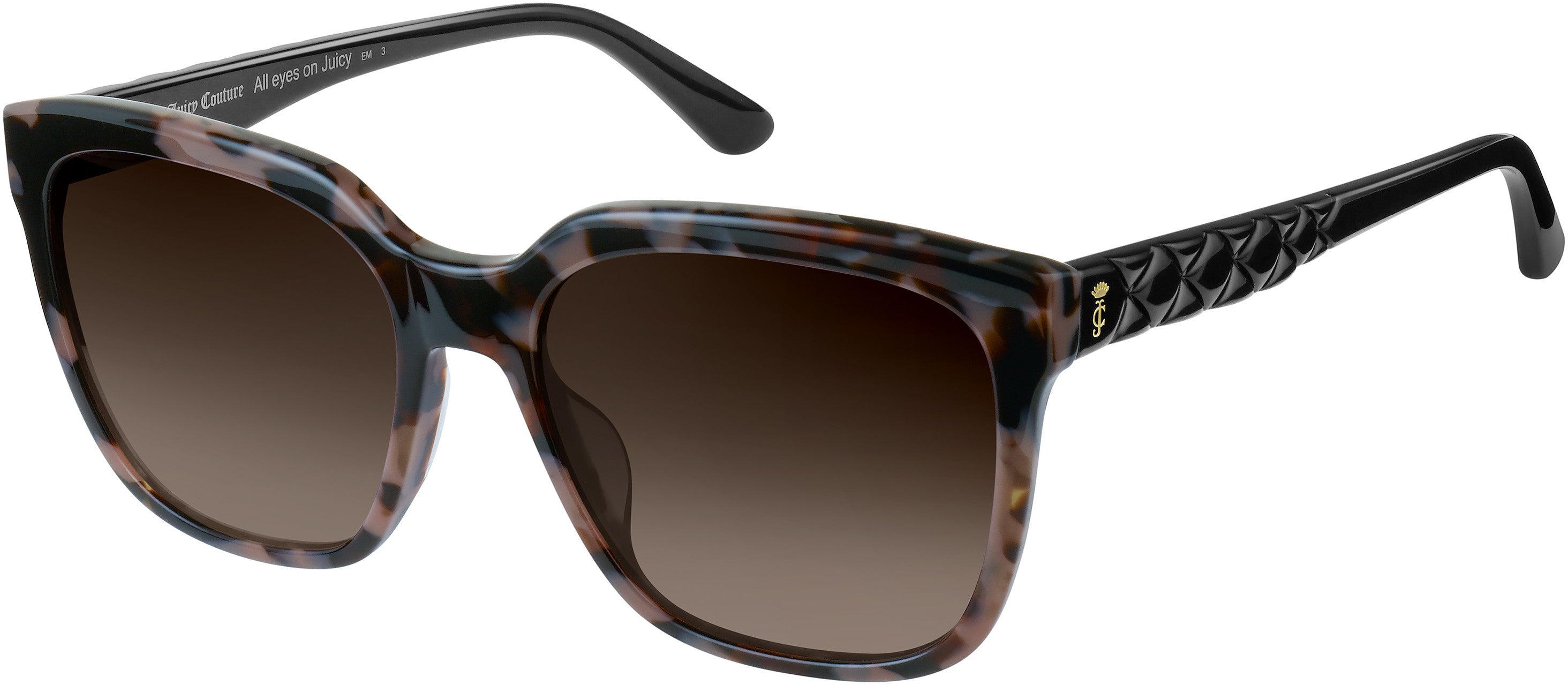Juicy Couture Juicy 602/S Rectangular Sunglasses 0ACI-0ACI  Gray Bksptd (HA Brown Gradient)