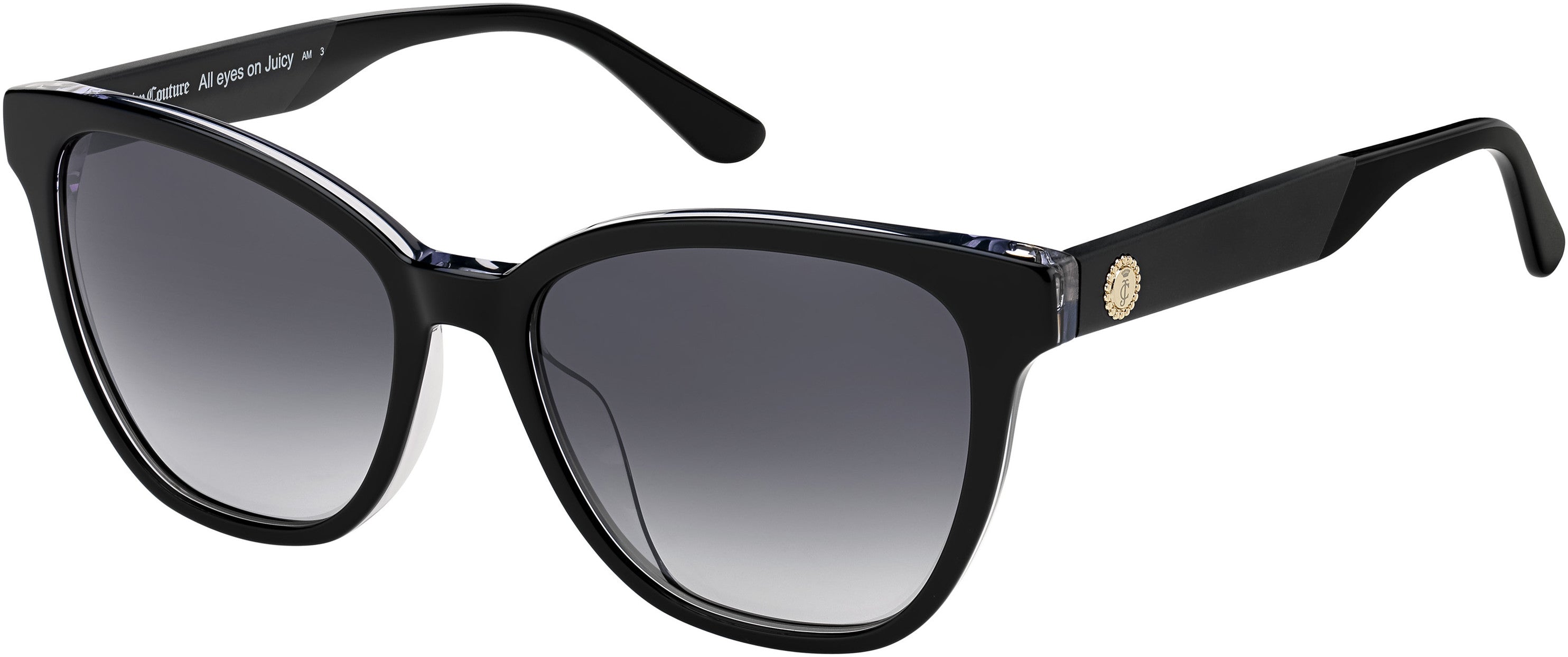 Juicy Couture Juicy 603/S Rectangular Sunglasses 0807-0807  Black (9O Dark Gray Gradient)