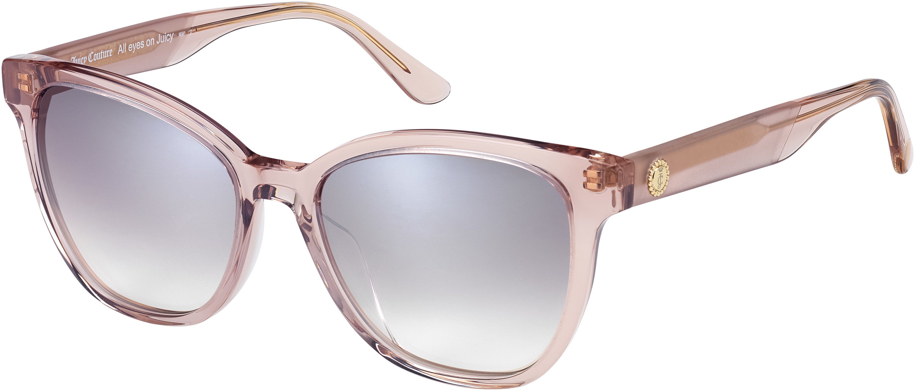 Juicy Couture Juicy 603/S Rectangular Sunglasses 08XO-08XO  Pink Crystal (NQ Brown Mirror Gradient)